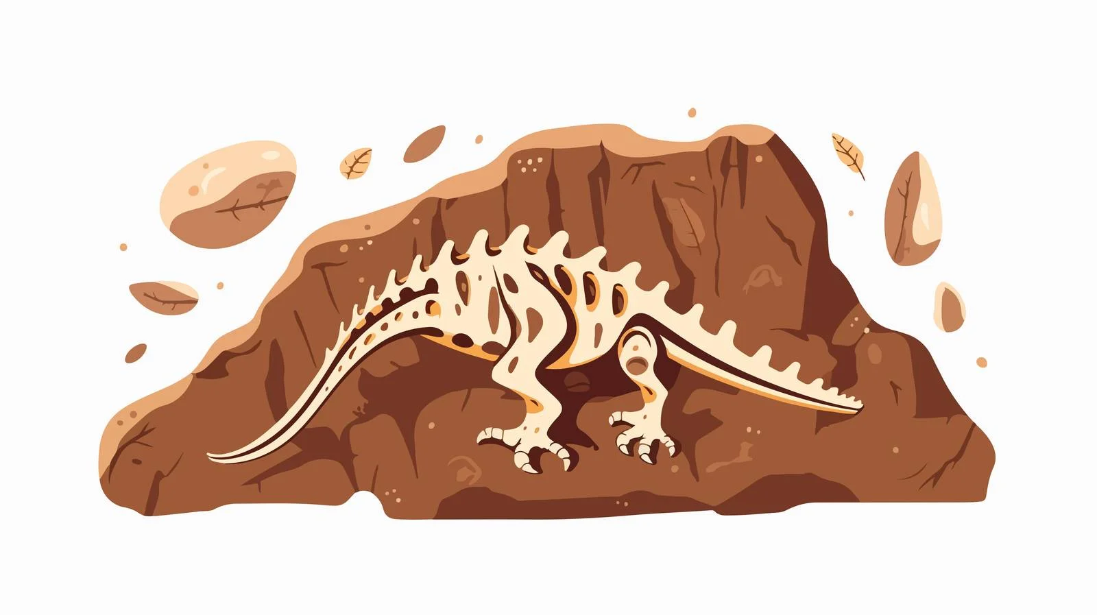 Ancient Dinosaur Fossil Imprint Stone – free archaeology image from Dotvec