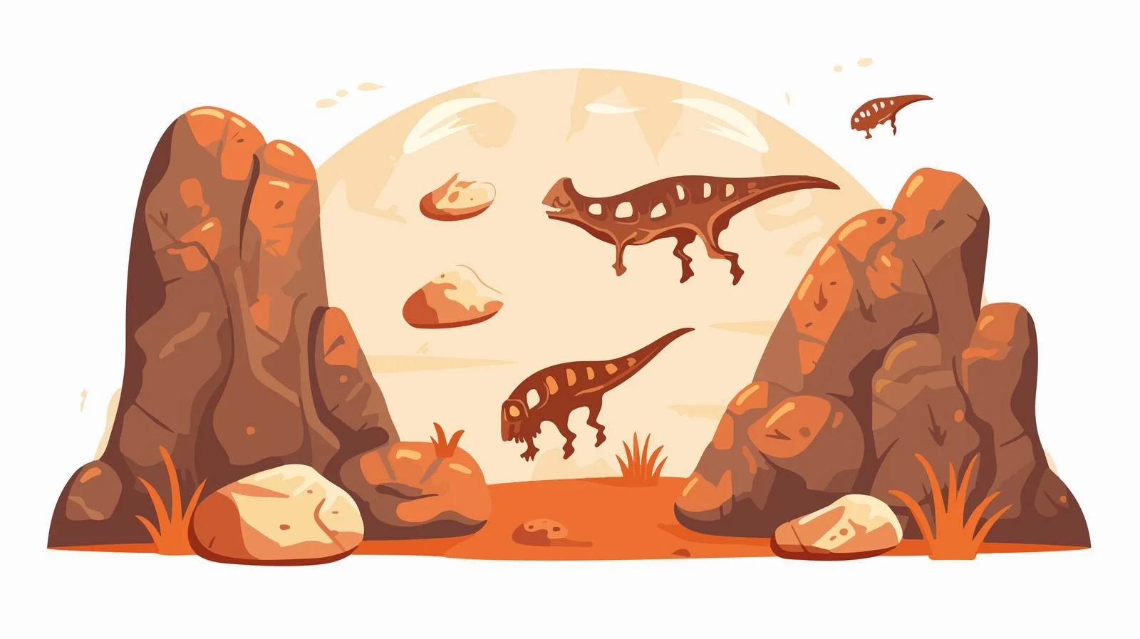 Prehistoric Dinosaur Fossil Imprint on Stone — free download from Dotvec