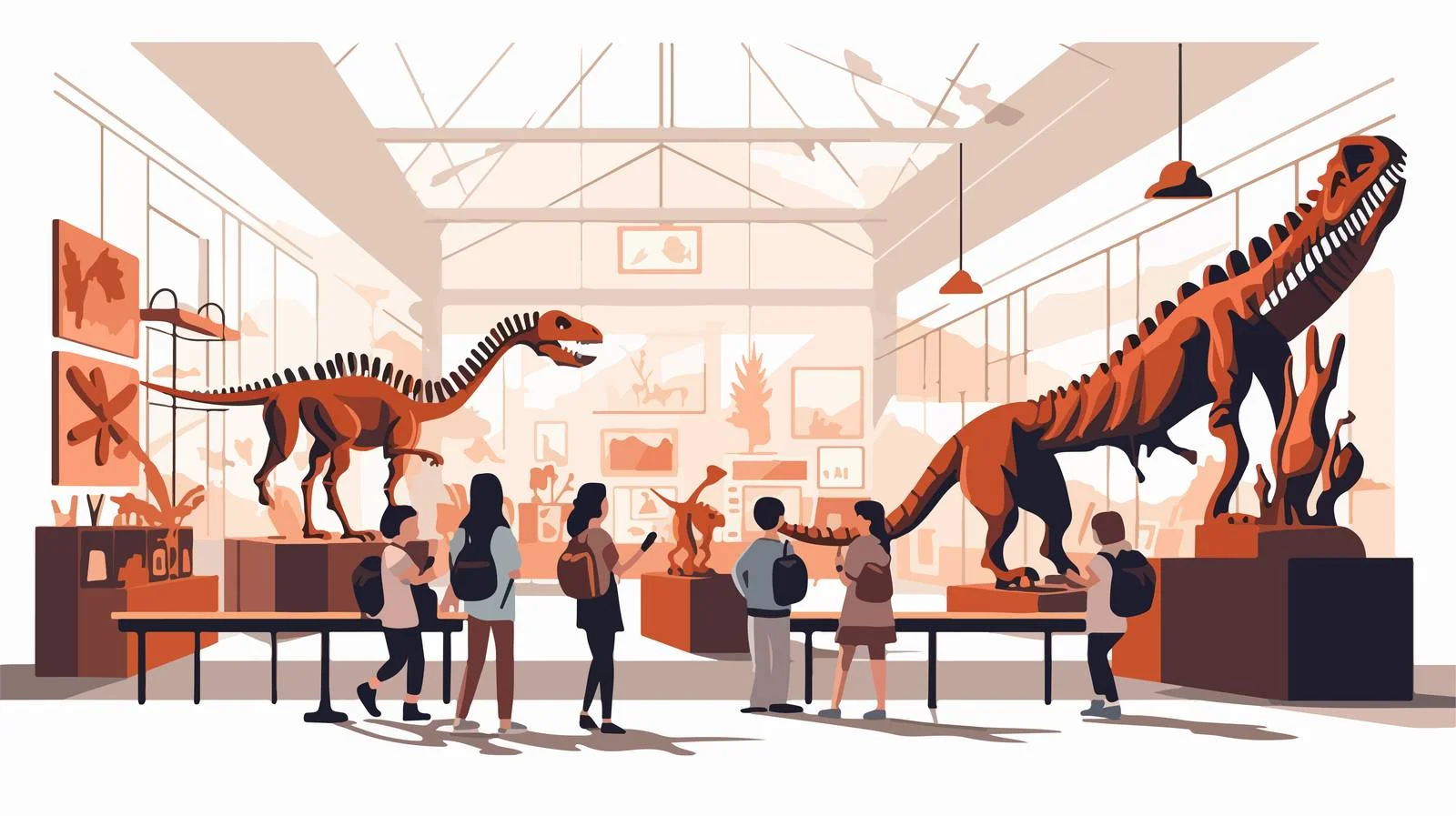 Ancient Fossil Display in Paleo Exhibition — free download from Dotvec