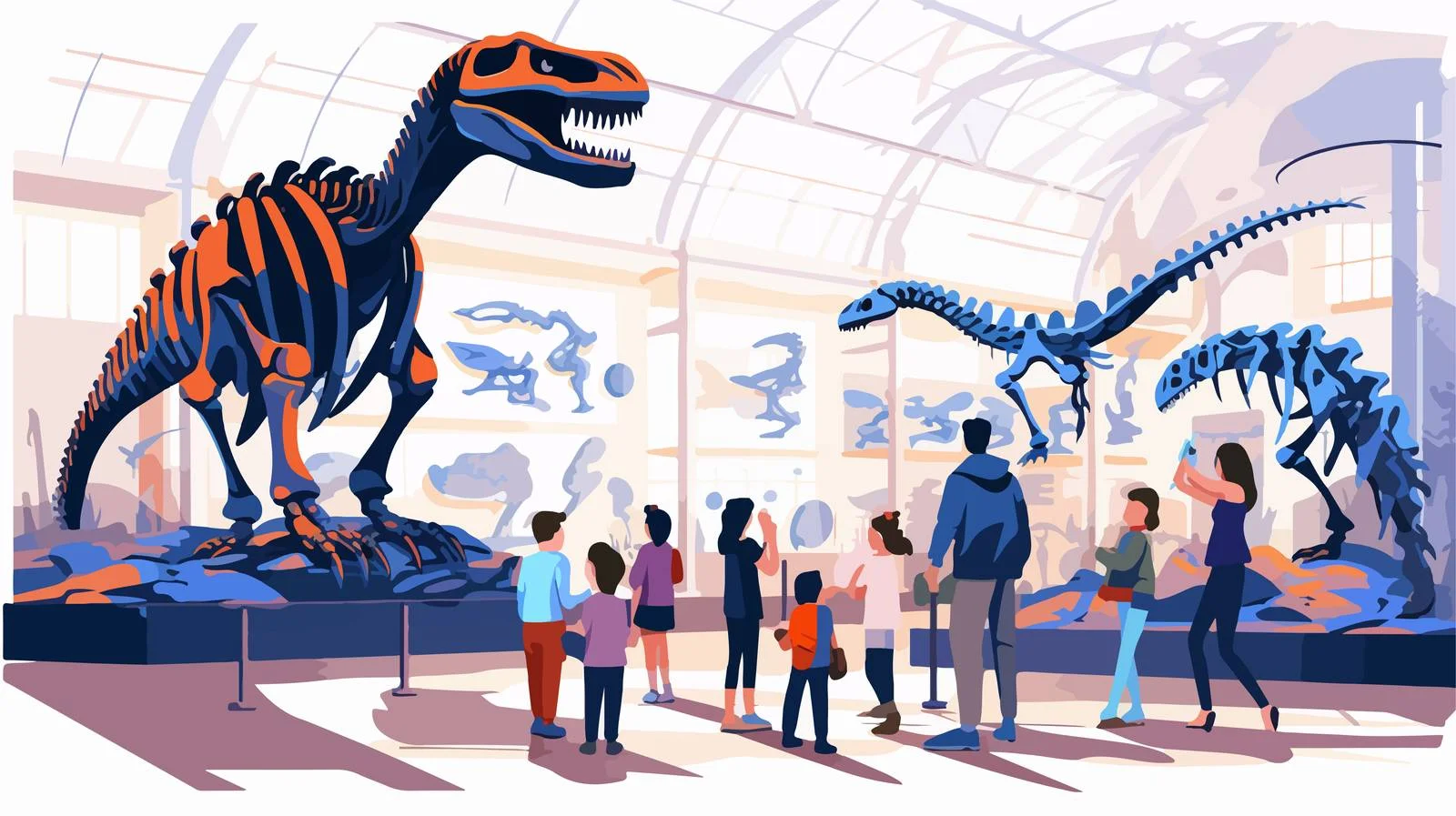 Paleontology Exhibition Showcasing Dinosaur Fossils — free download from Dotvec