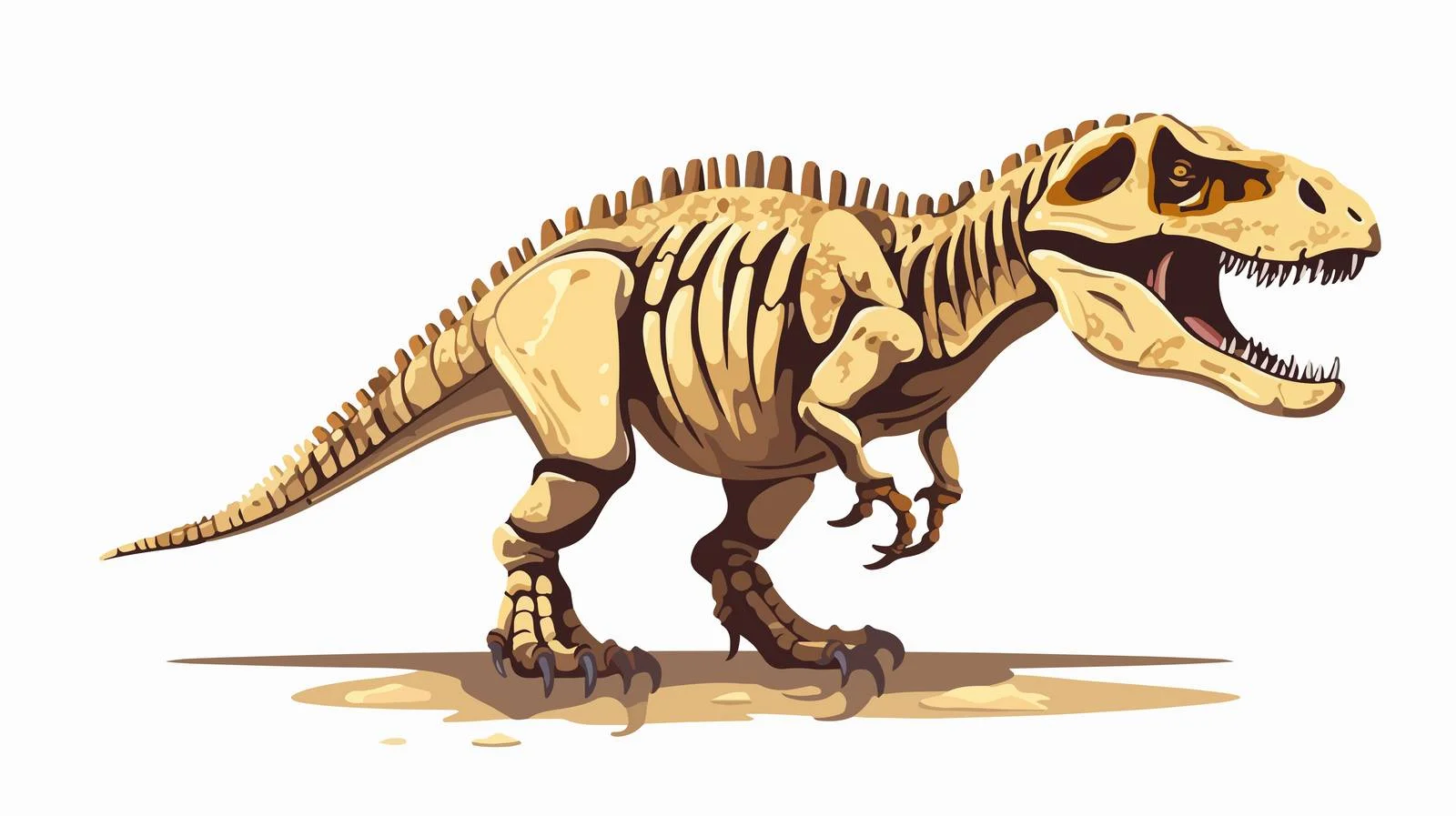 Ancient Tyrannosaurus Rex Fossil Skeleton Display — free download from Dotvec