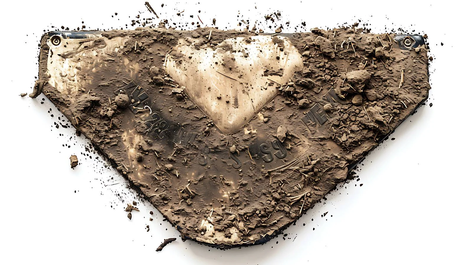 Weathered baseball home plate on infield — free download from Dotvec