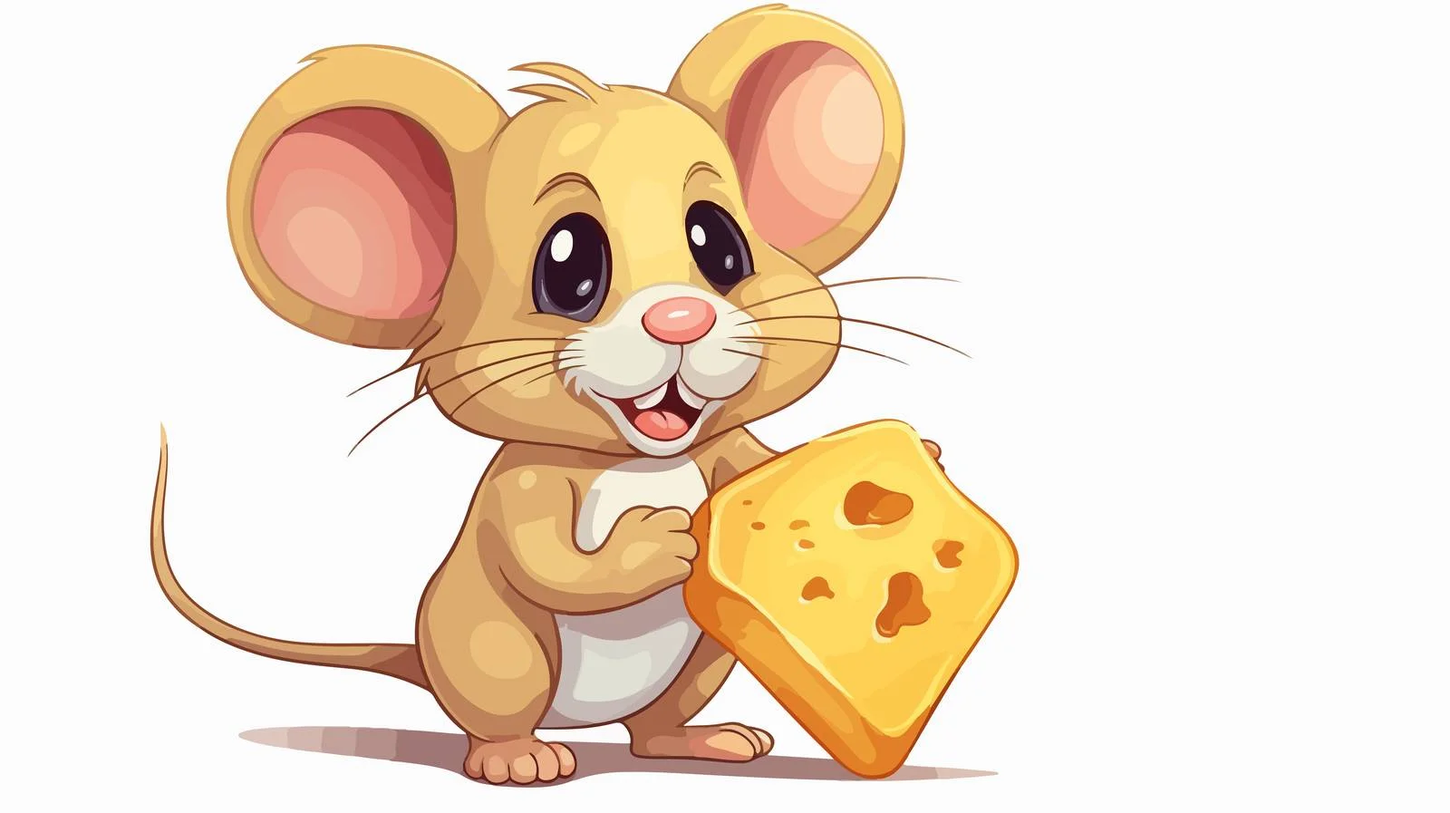 Cartoon Mouse with Stolen Cheese — free download from Dotvec