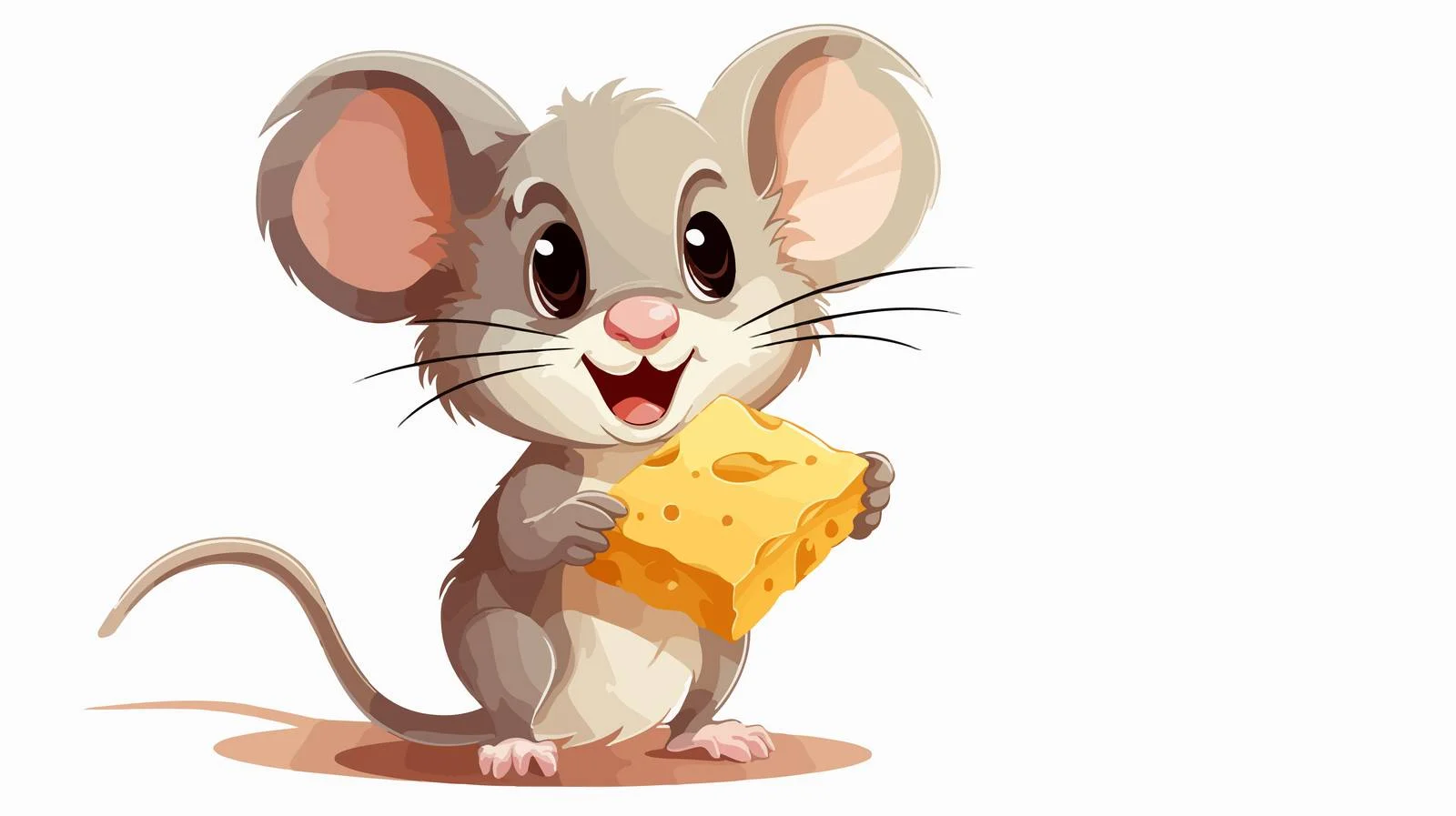 Cartoon Mouse with Stolen Cheese — free download from Dotvec