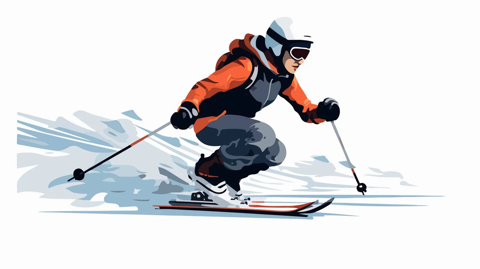 Adaptive sports: Female skier with amputated leg — free download from Dotvec