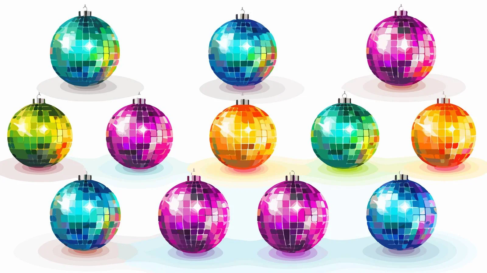 Colorful Glass Disco Ball Vector Illustration — free download from Dotvec