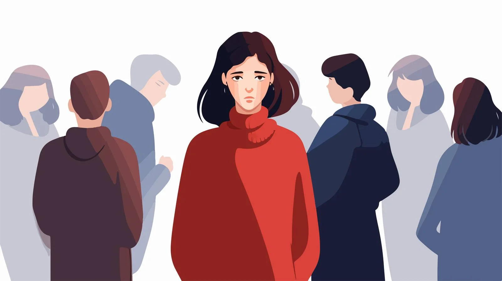 Overwhelmed in Crowded Space Vector Art — free download from Dotvec