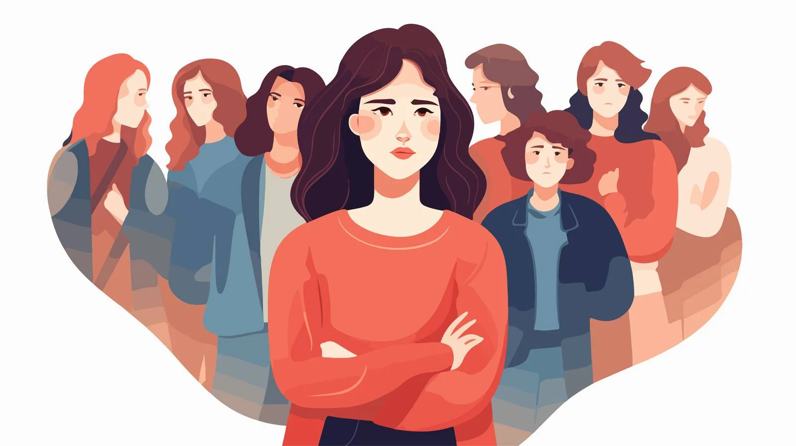 Solitude in Crowd Urban Scene Vector — free download from Dotvec