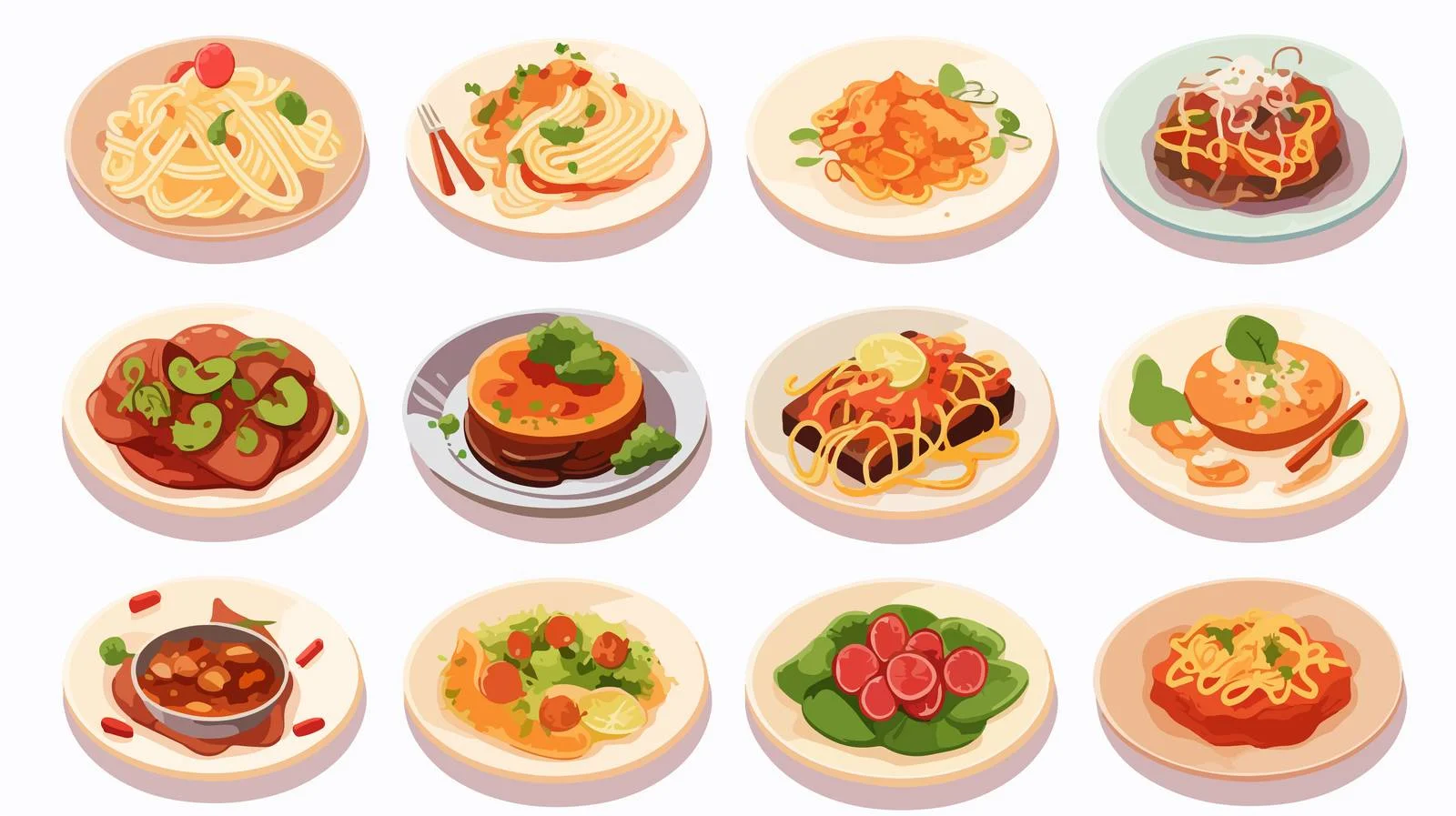 Exquisite Restaurant Cooked Food Selection Display — free download from Dotvec