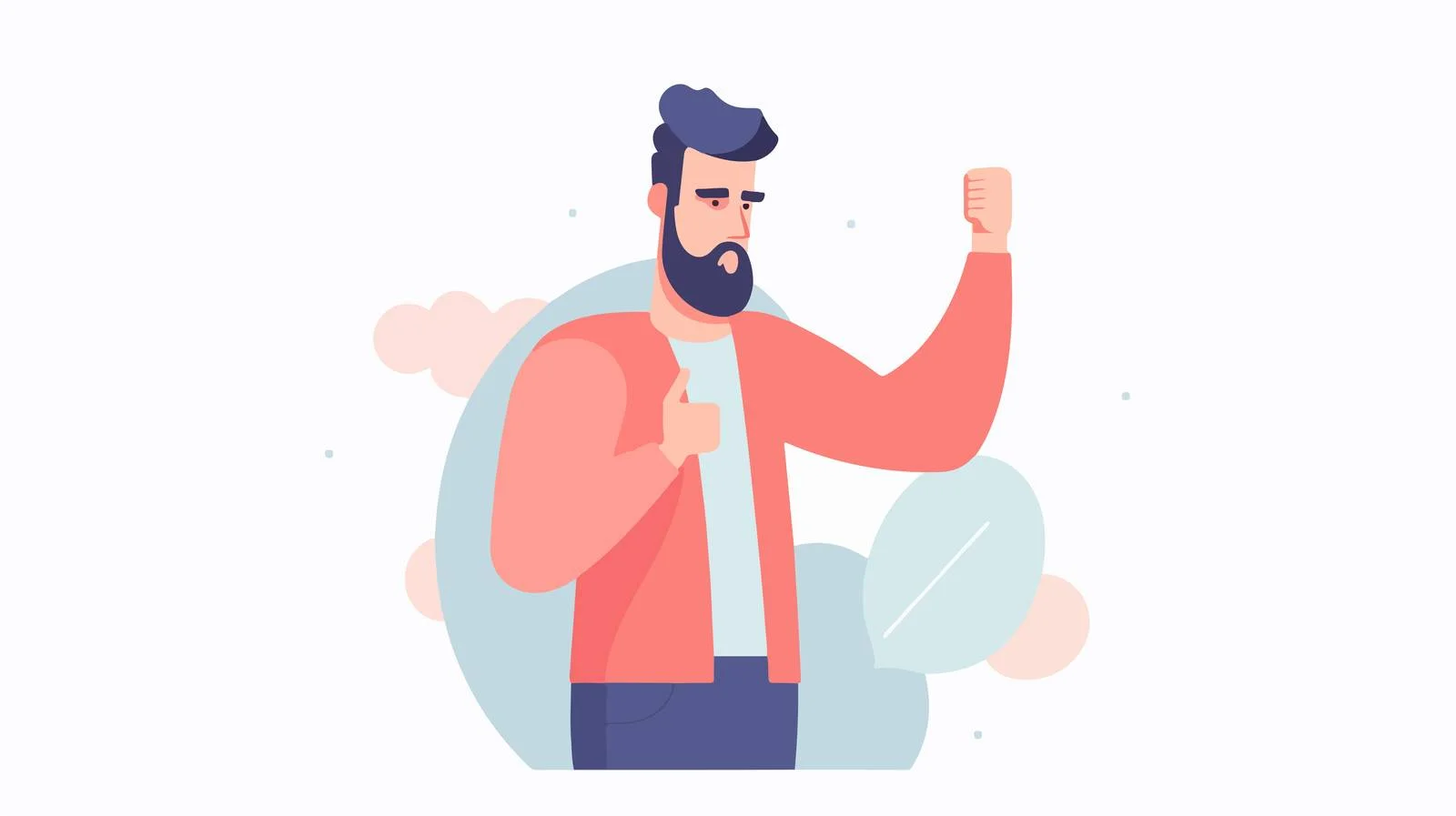 Unhappy man showing thumbs down gesture — free download from Dotvec