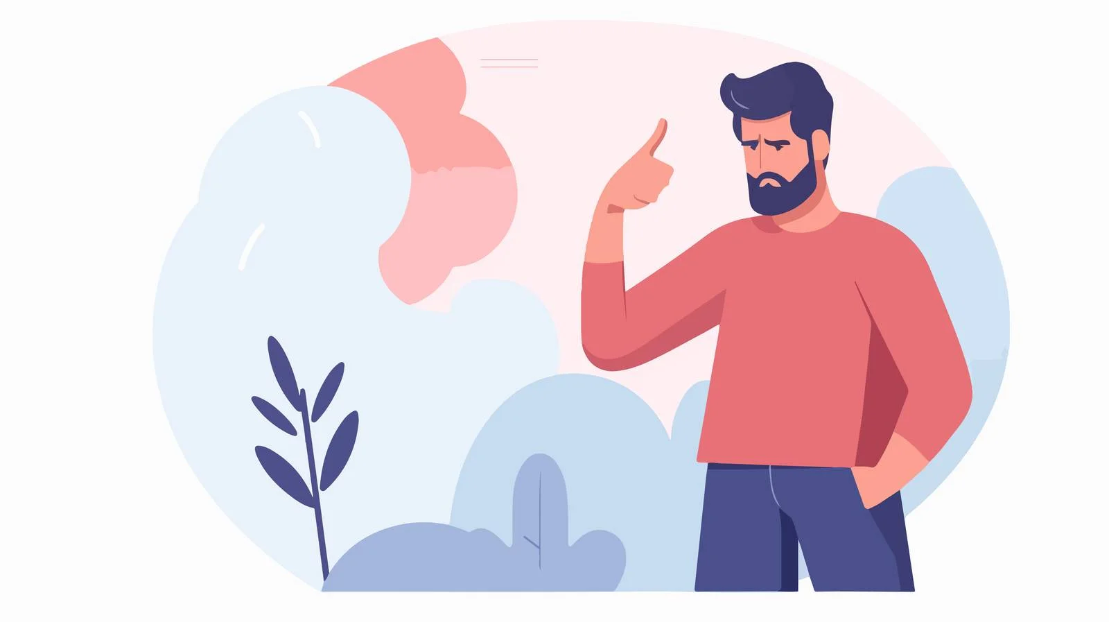 Displeased Man Showing Thumbs Down Gesture – free gesturing image from Dotvec