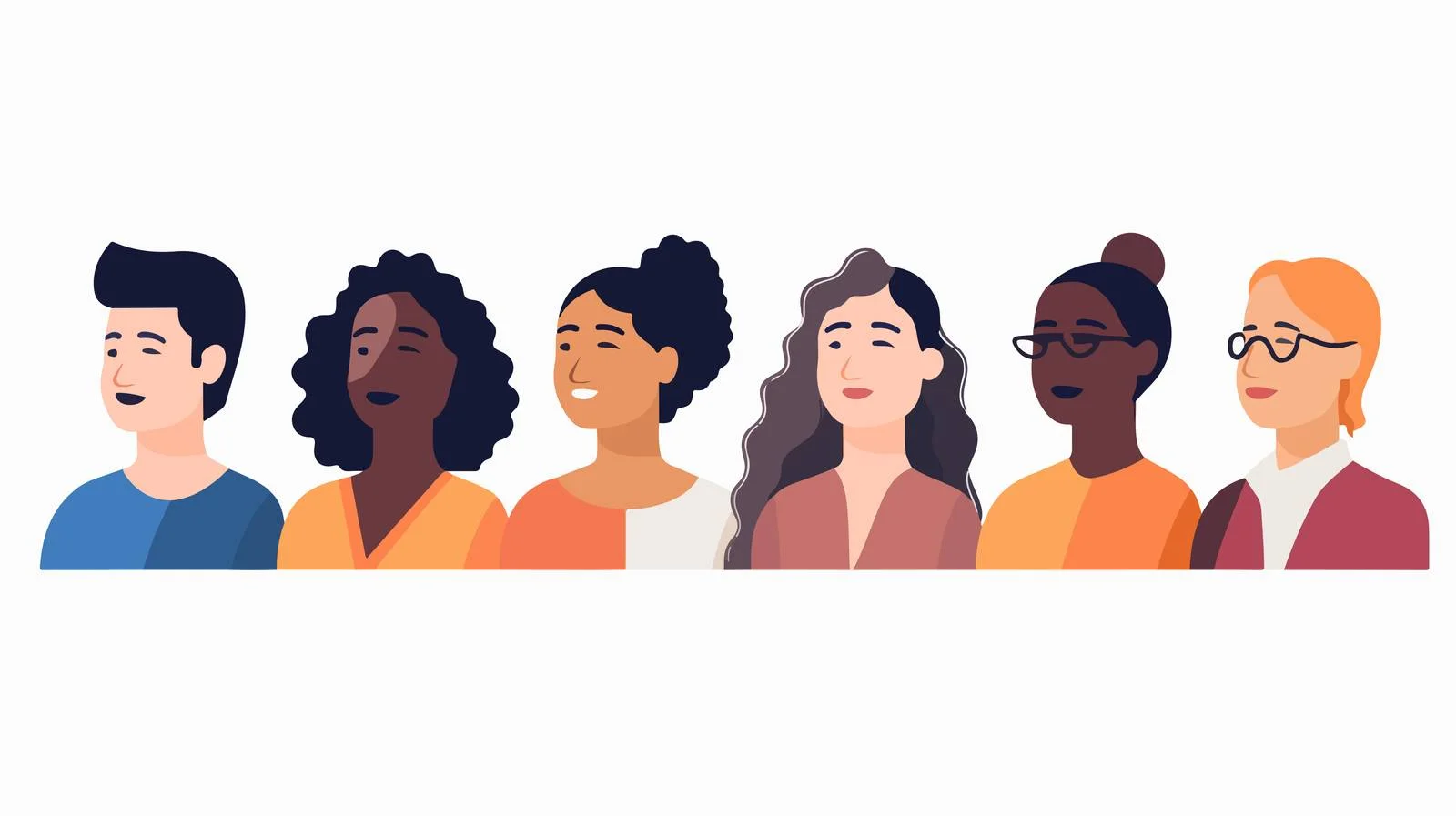 Multinational individuals in a row together — free download from Dotvec