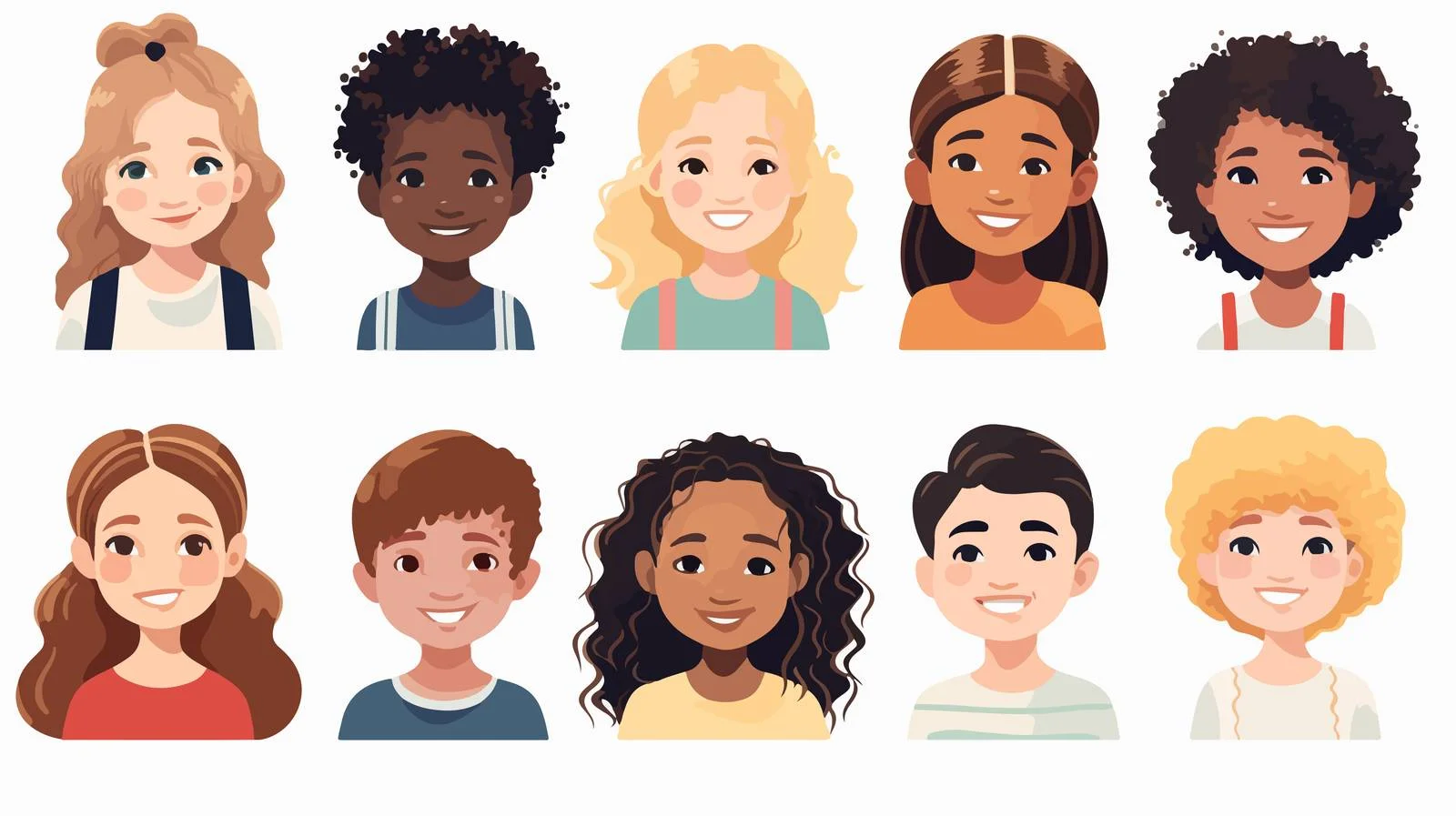 Collage of Diverse Children with Unique Features — free download from Dotvec