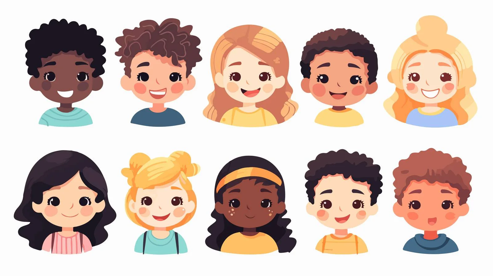 Multicultural children showcasing varied physical qualities — free download from Dotvec