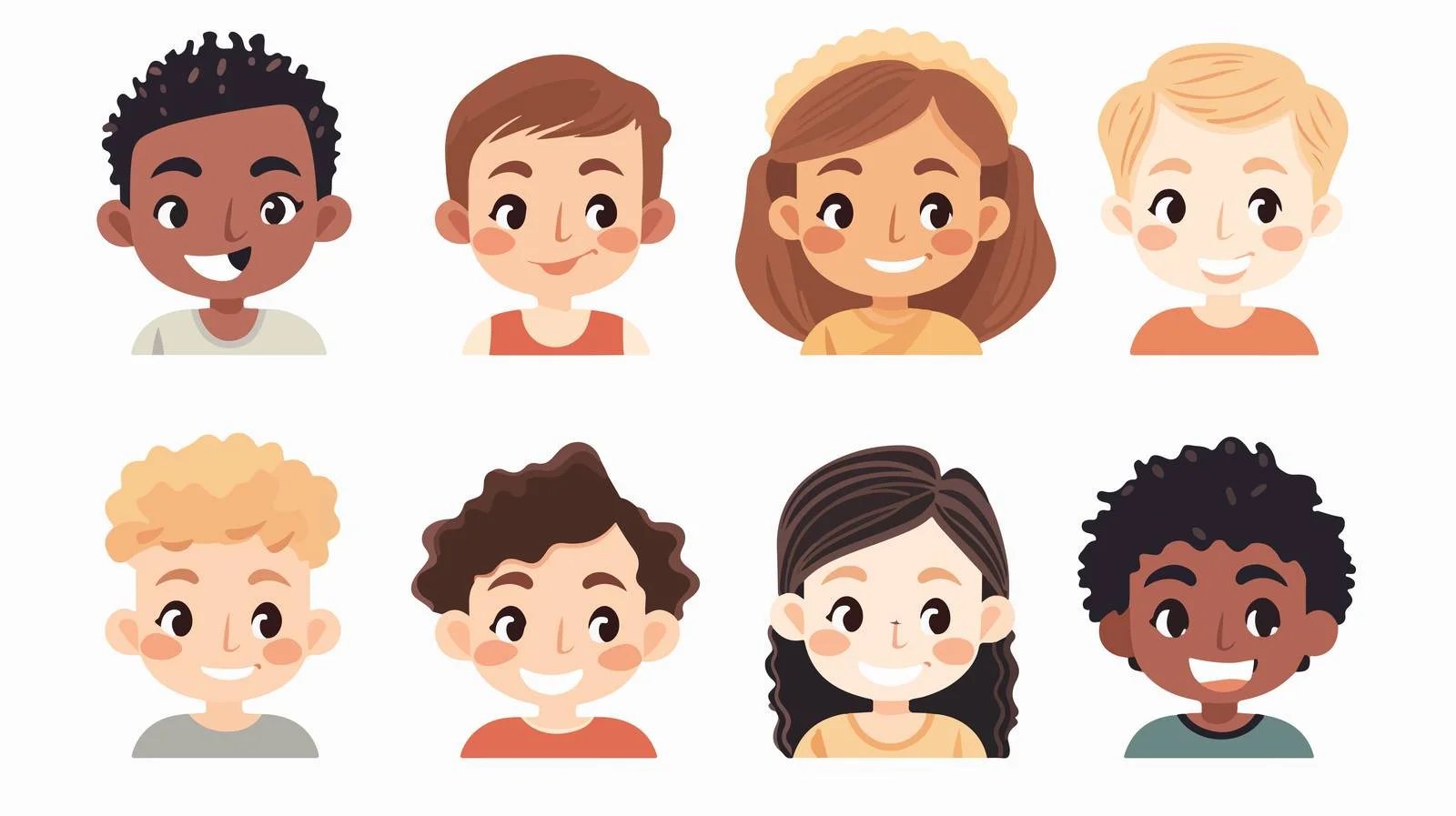 Multicultural Children Displaying Various Physical Traits — free download from Dotvec