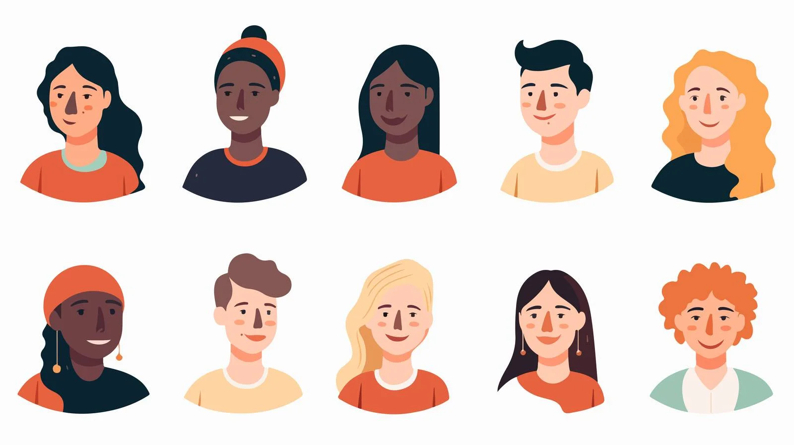 Diverse group portrait, individuals observing — free download from Dotvec
