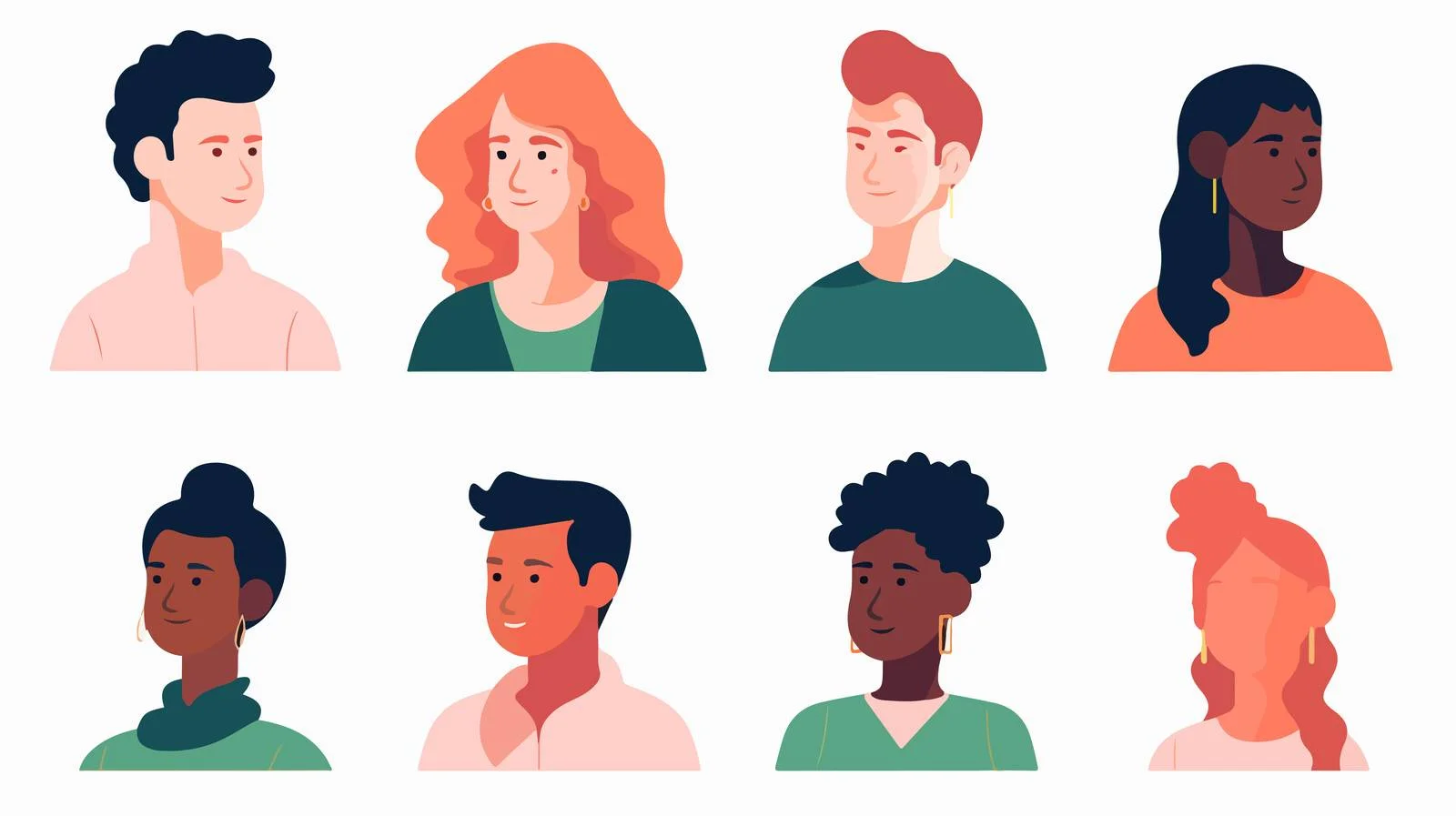 Diverse individuals showcasing diverse facial expressions — free download from Dotvec