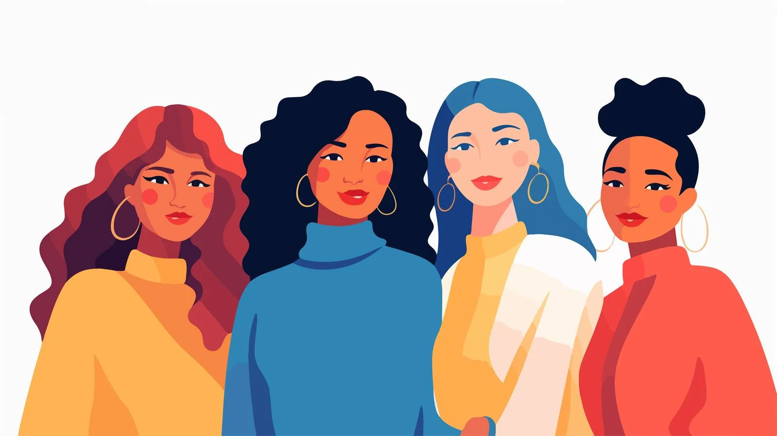 Empowered Women in Diverse Community Portrait — free download from Dotvec