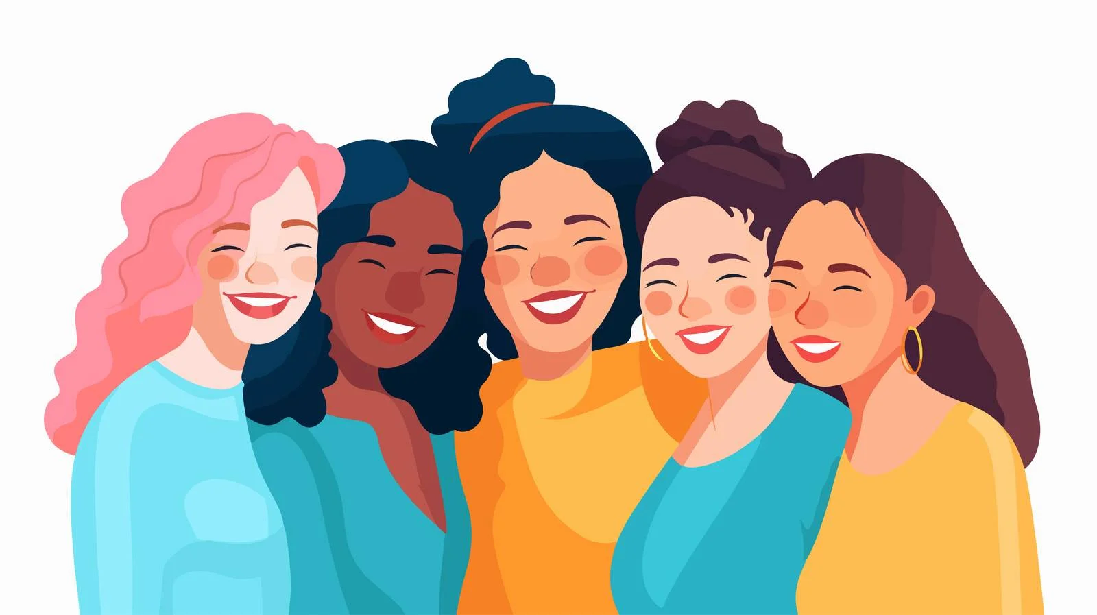Multicultural women in diverse community portrait — free download from Dotvec