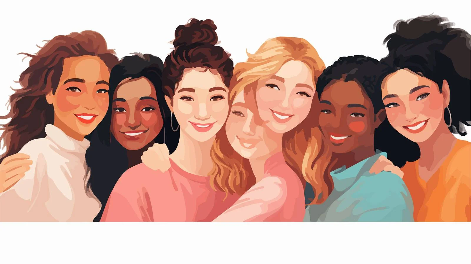 Joyful friends: Diverse women group portrait — free download from Dotvec
