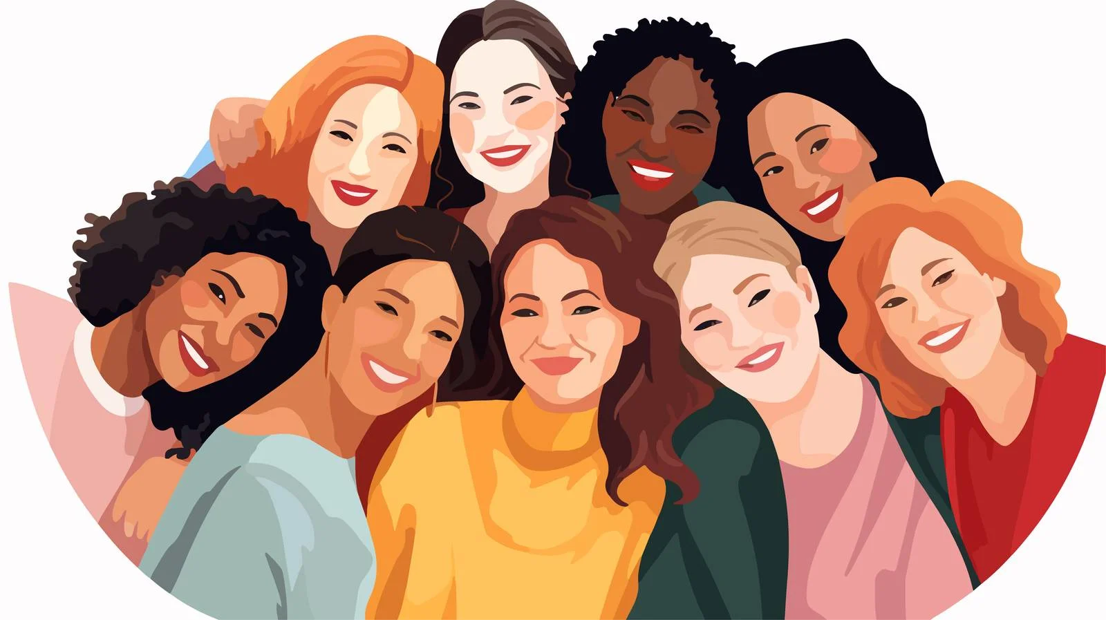 Joyful diverse women in group portrait — free download from Dotvec