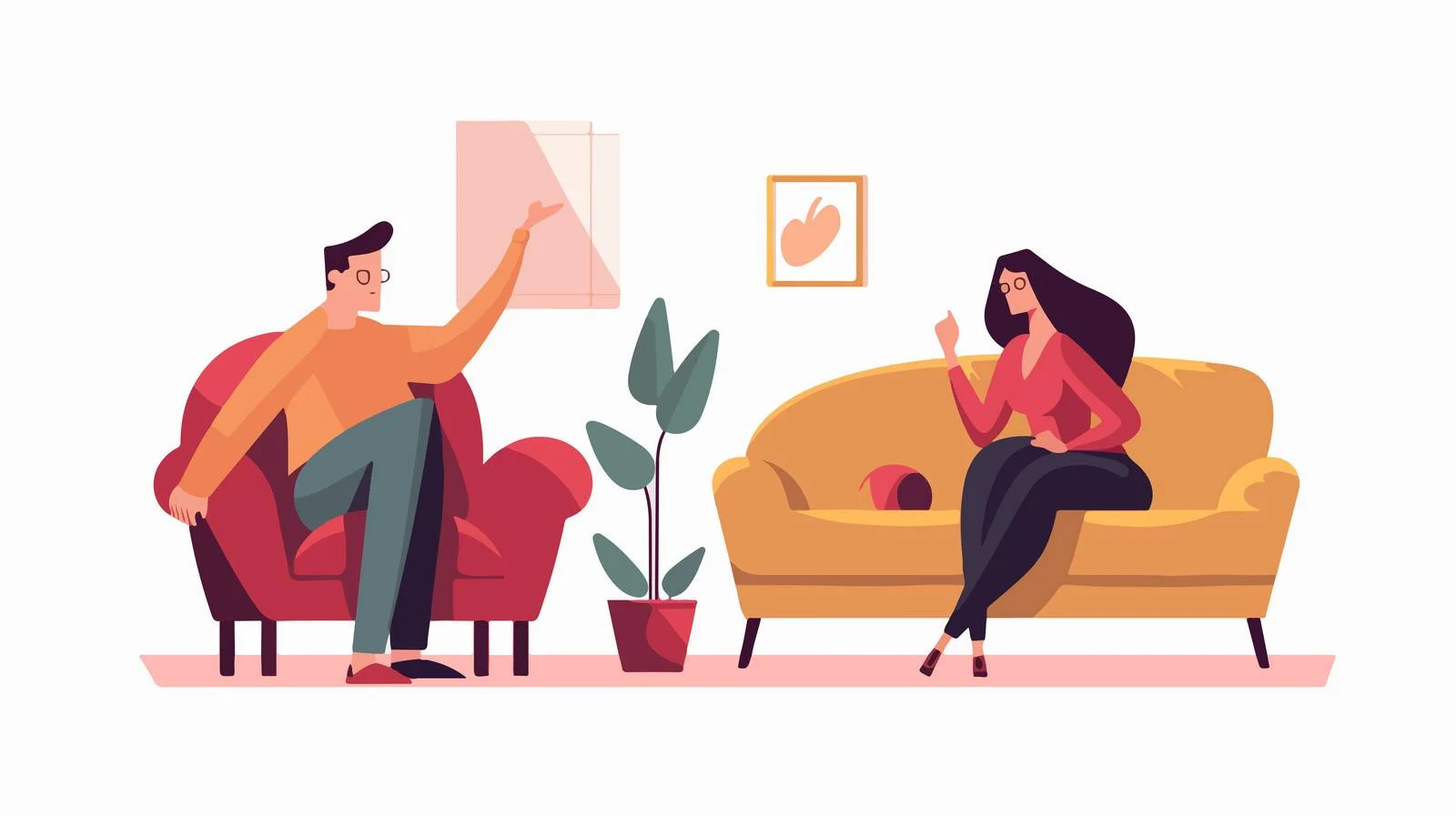 Marital Conflict: Couple Arguing on Sofa — free download from Dotvec