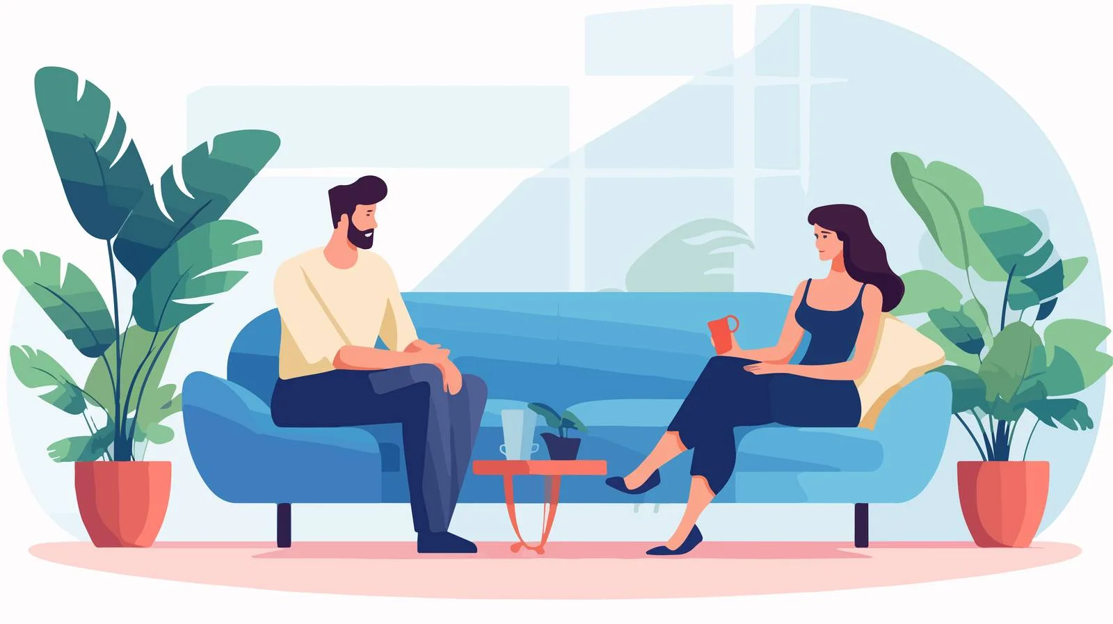 Marital dispute: Couple confronts on couch — free download from Dotvec