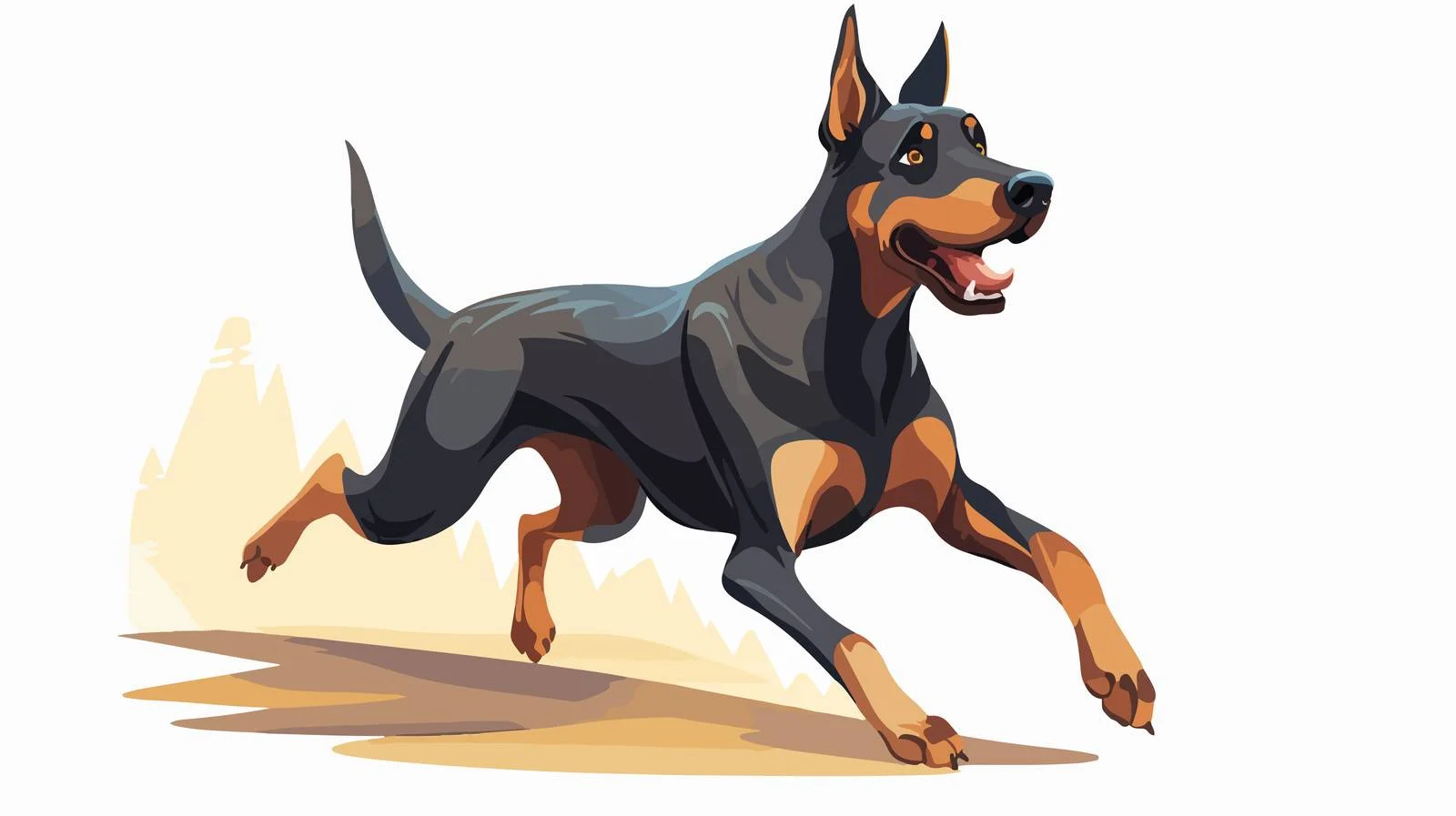 Energetic Doberman Pinscher Running Outdoors — free download from Dotvec