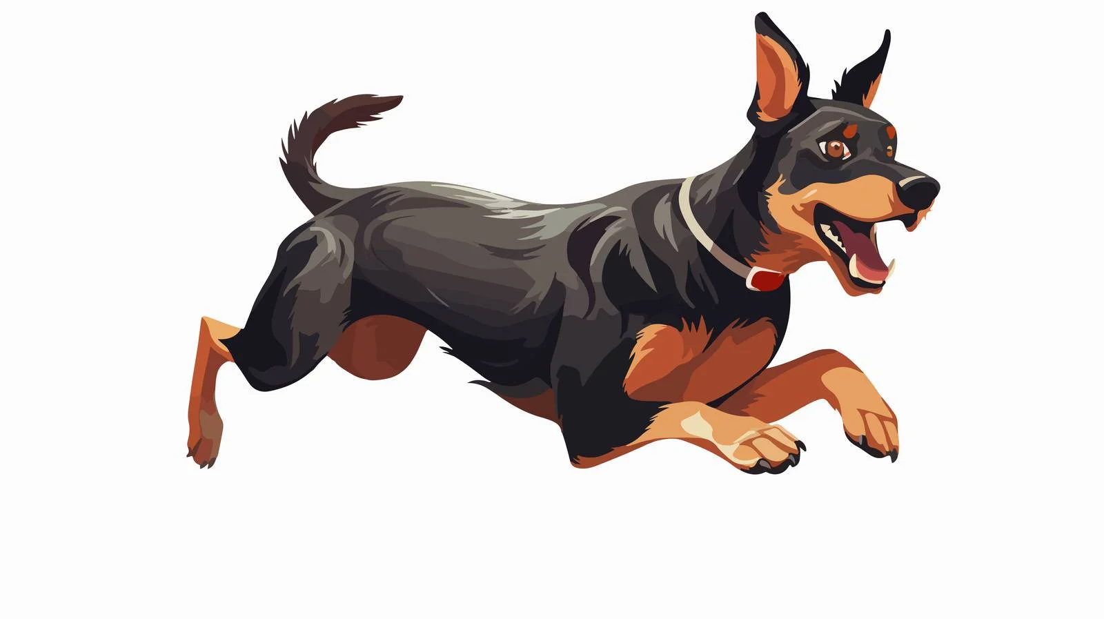 Energetic Doberman Pinscher Running With Tongue Out — free download from Dotvec