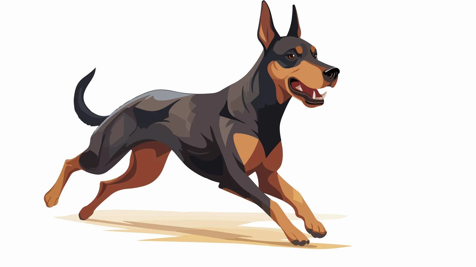 Energetic Doberman Pinscher Running with Tongue Out — free download from Dotvec