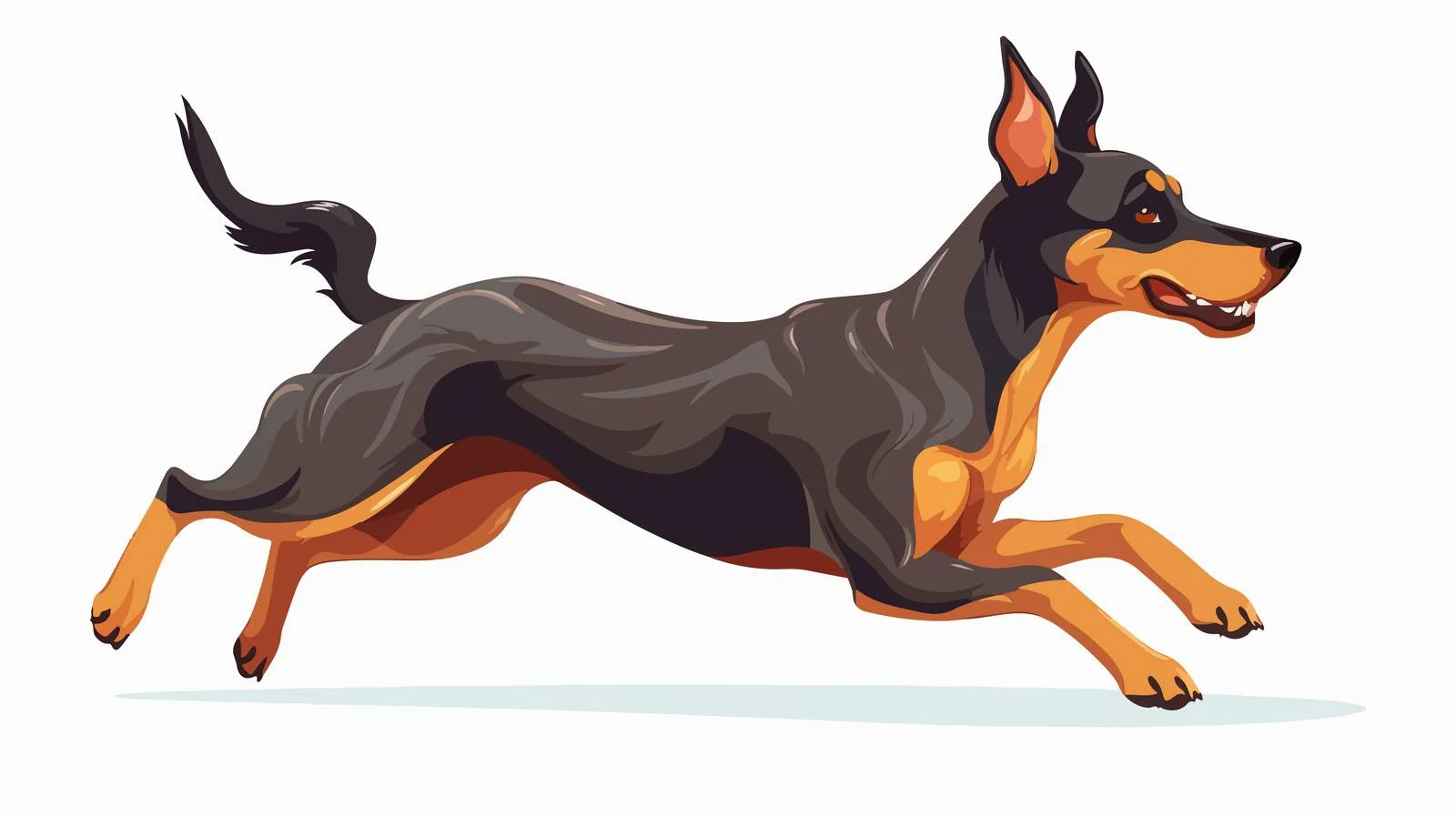Energetic Doberman Pinscher Running with Tongue Out — free download from Dotvec