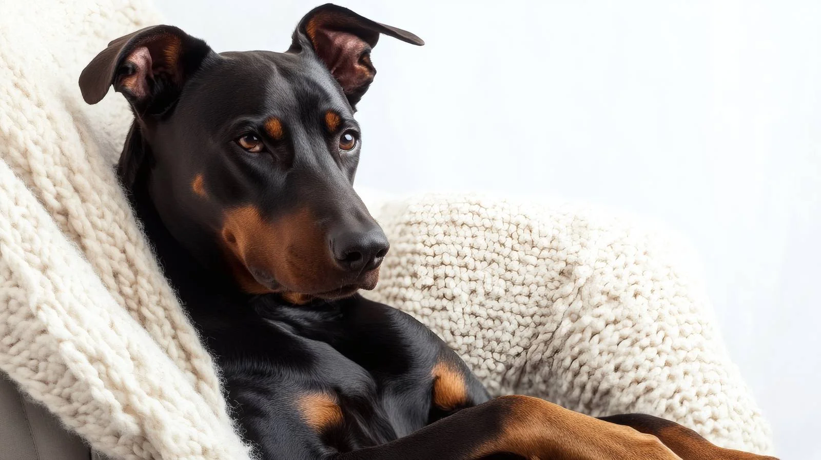 Majestic Doberman in Comfortable Room Setting — free download from Dotvec
