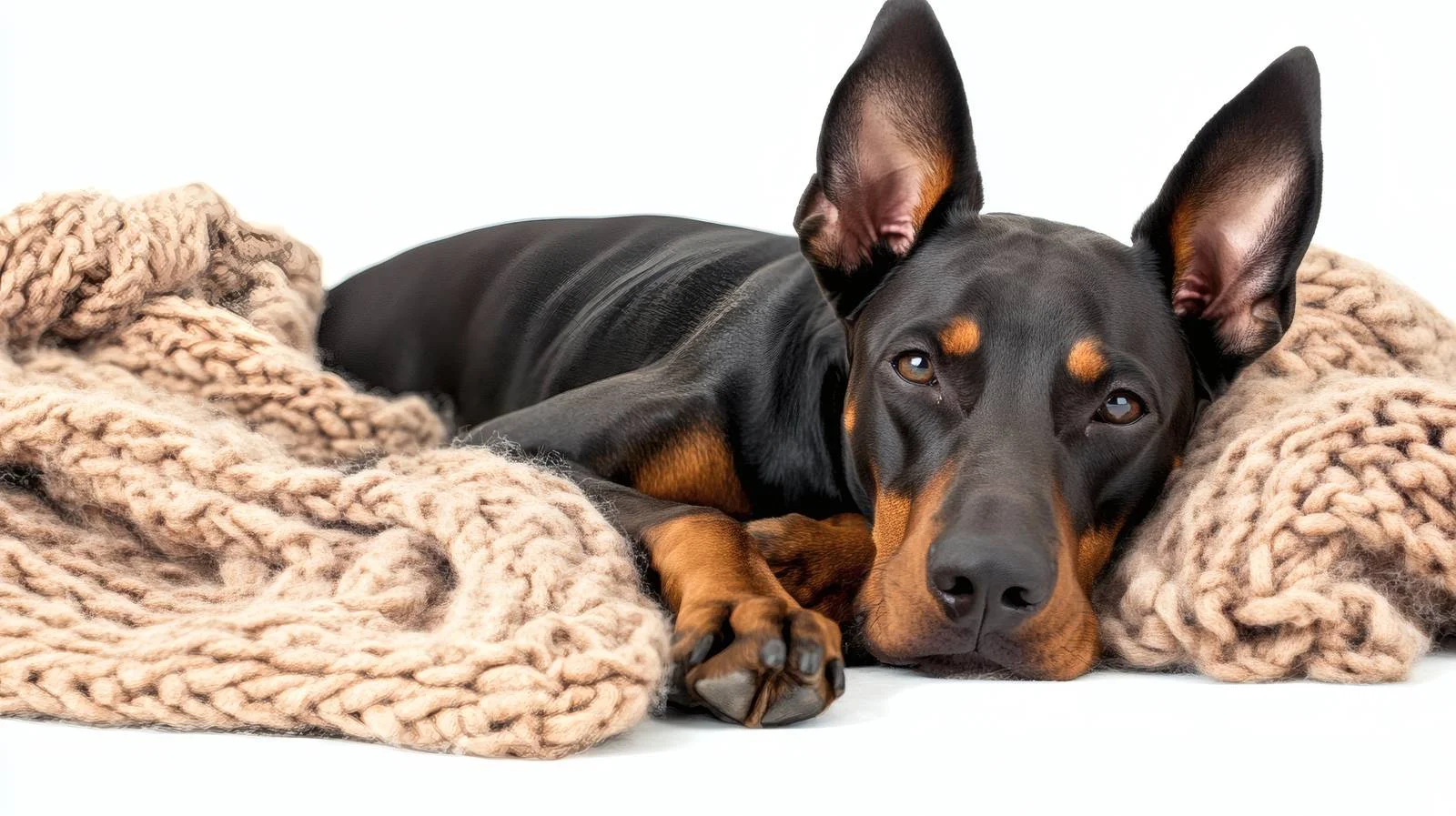 Elegant Doberman in Comfortable Indoor Setting — free download from Dotvec