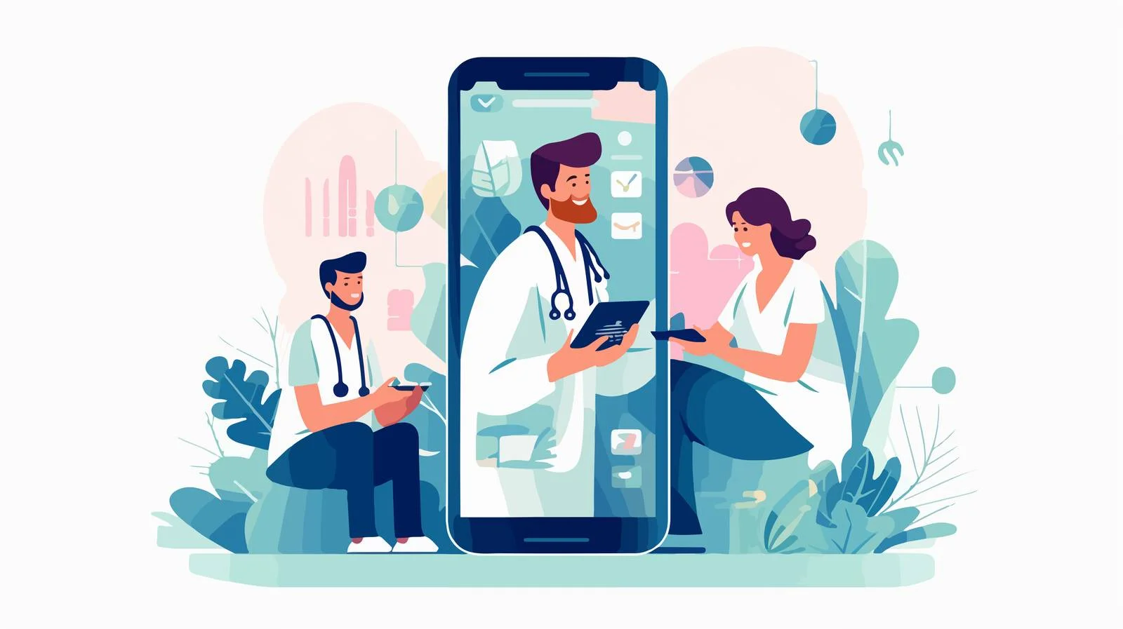 Virtual medical consultation between doctor and patient — free download from Dotvec