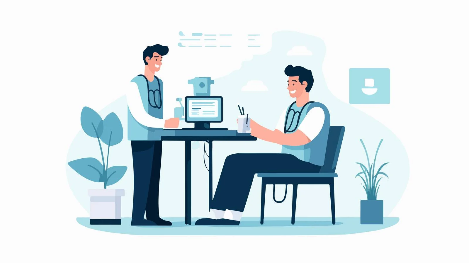 Medical professional checking patient's blood pressure — free download from Dotvec