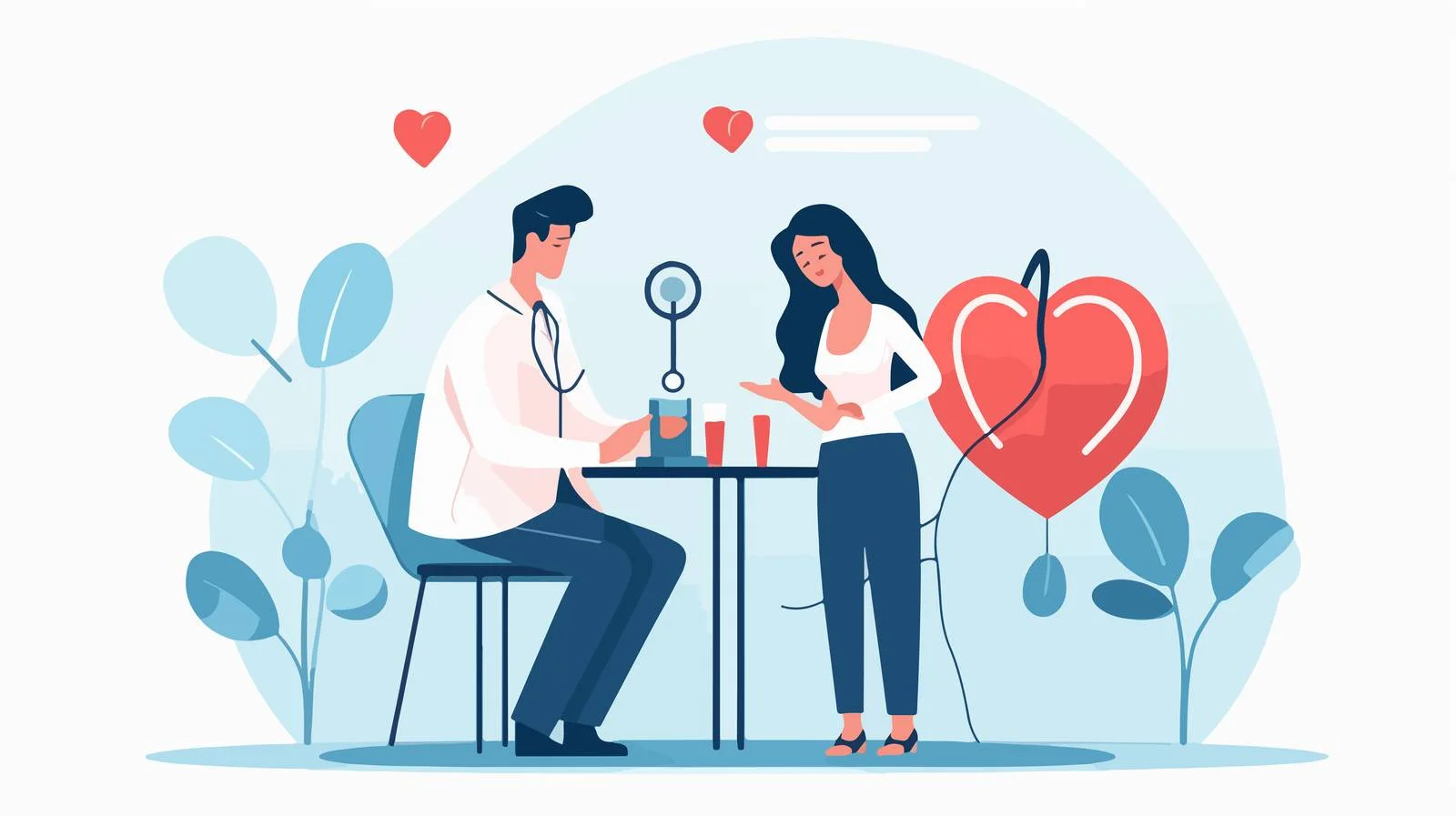 Medical professional checking patient's blood pressure — free download from Dotvec