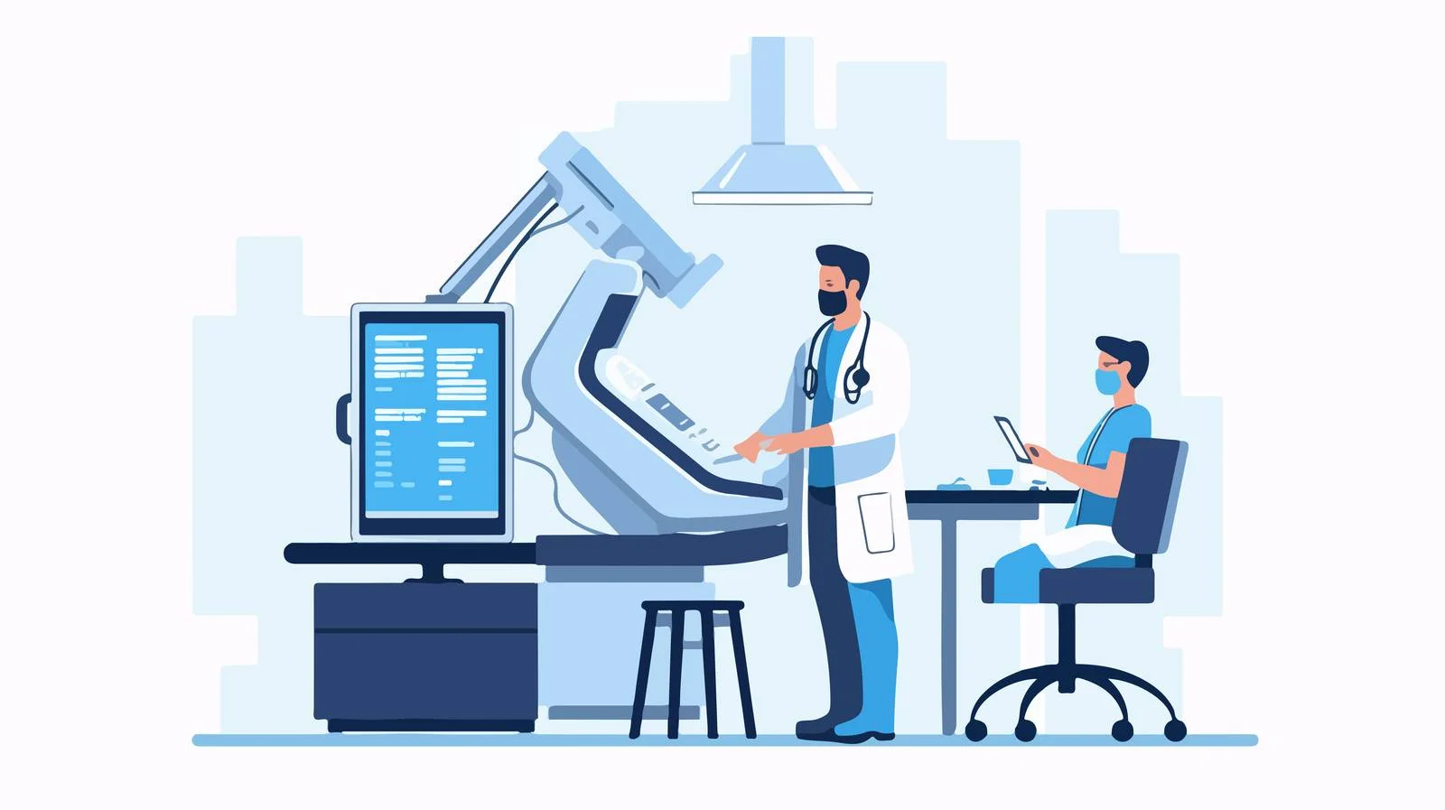 Medical Professional Scanning Patient's Thorax and Spine — free download from Dotvec