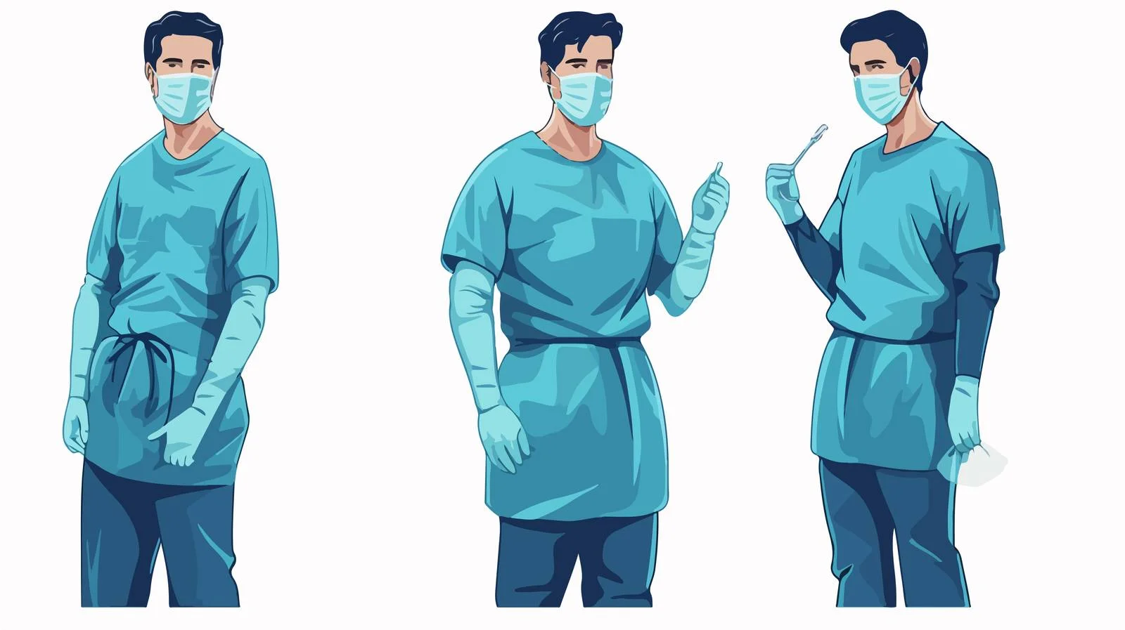 Surgeon in Hospital Attire with Medical Mask — free download from Dotvec