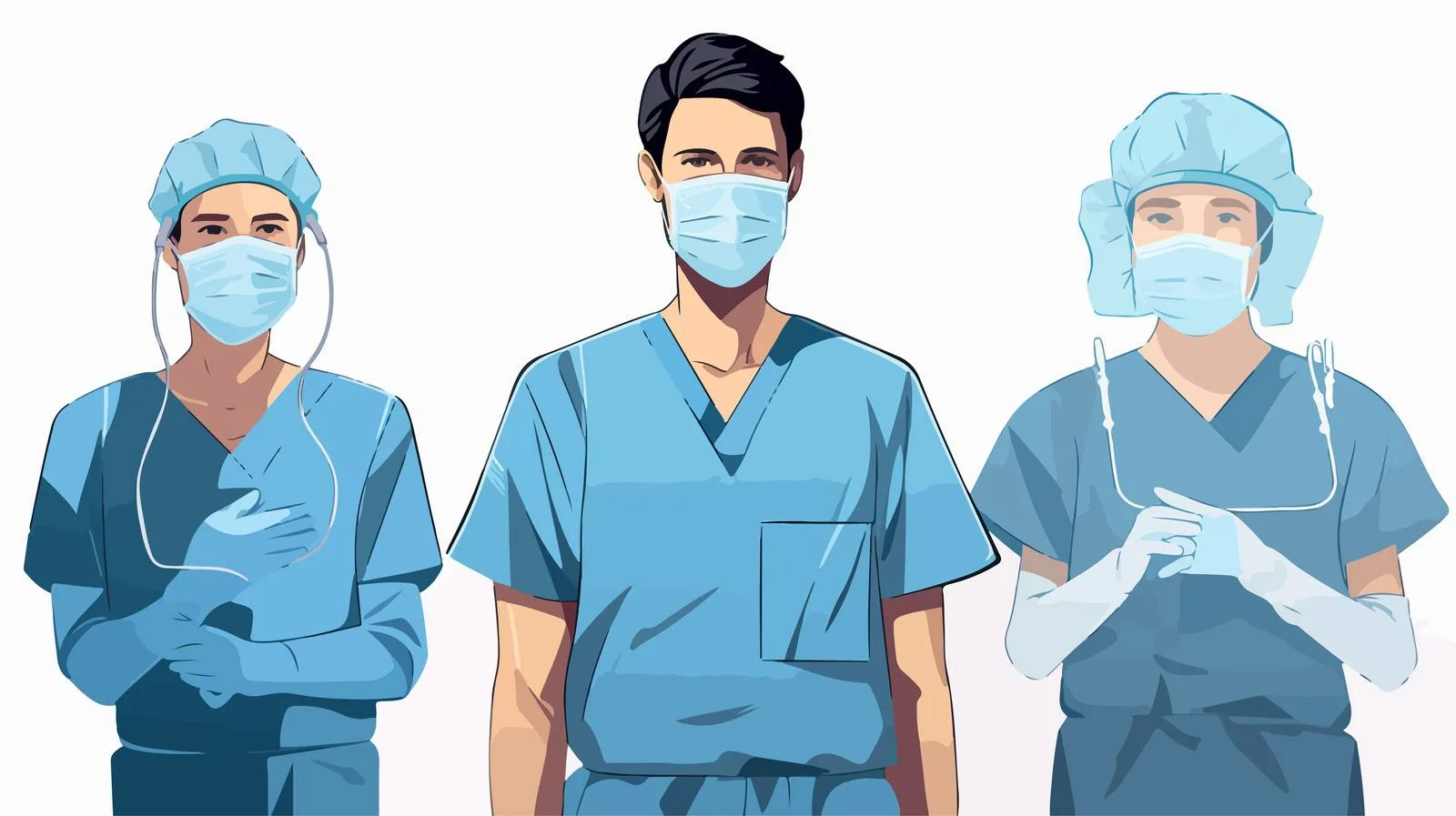 Surgeon in Hospital Scrubs with Mask — free download from Dotvec