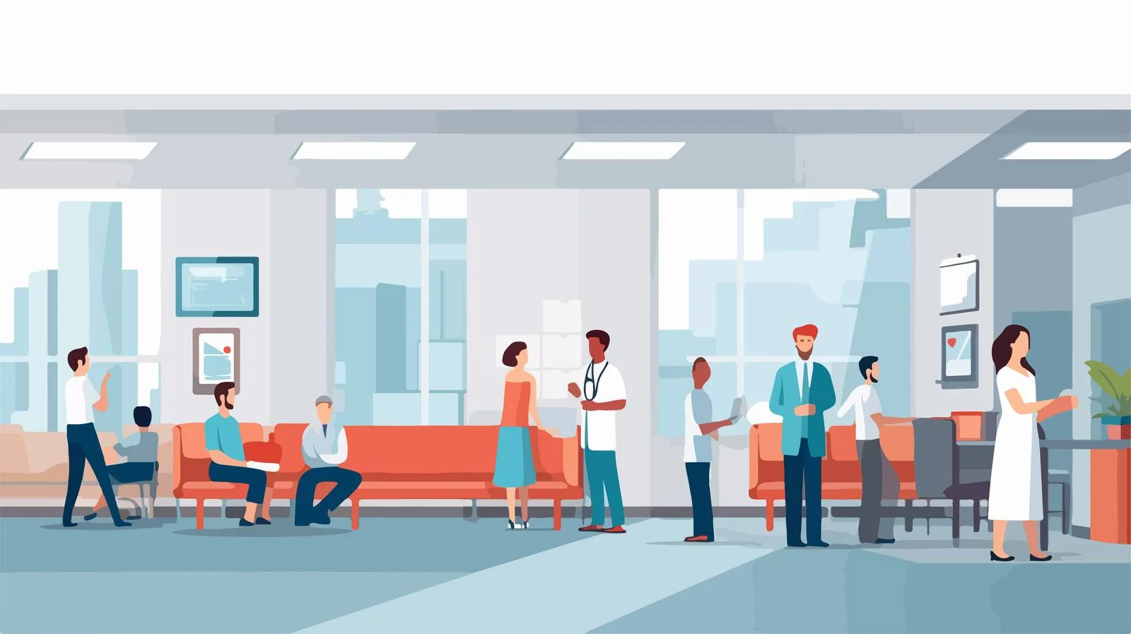 Medical Professionals and Patients in Clinic — free download from Dotvec