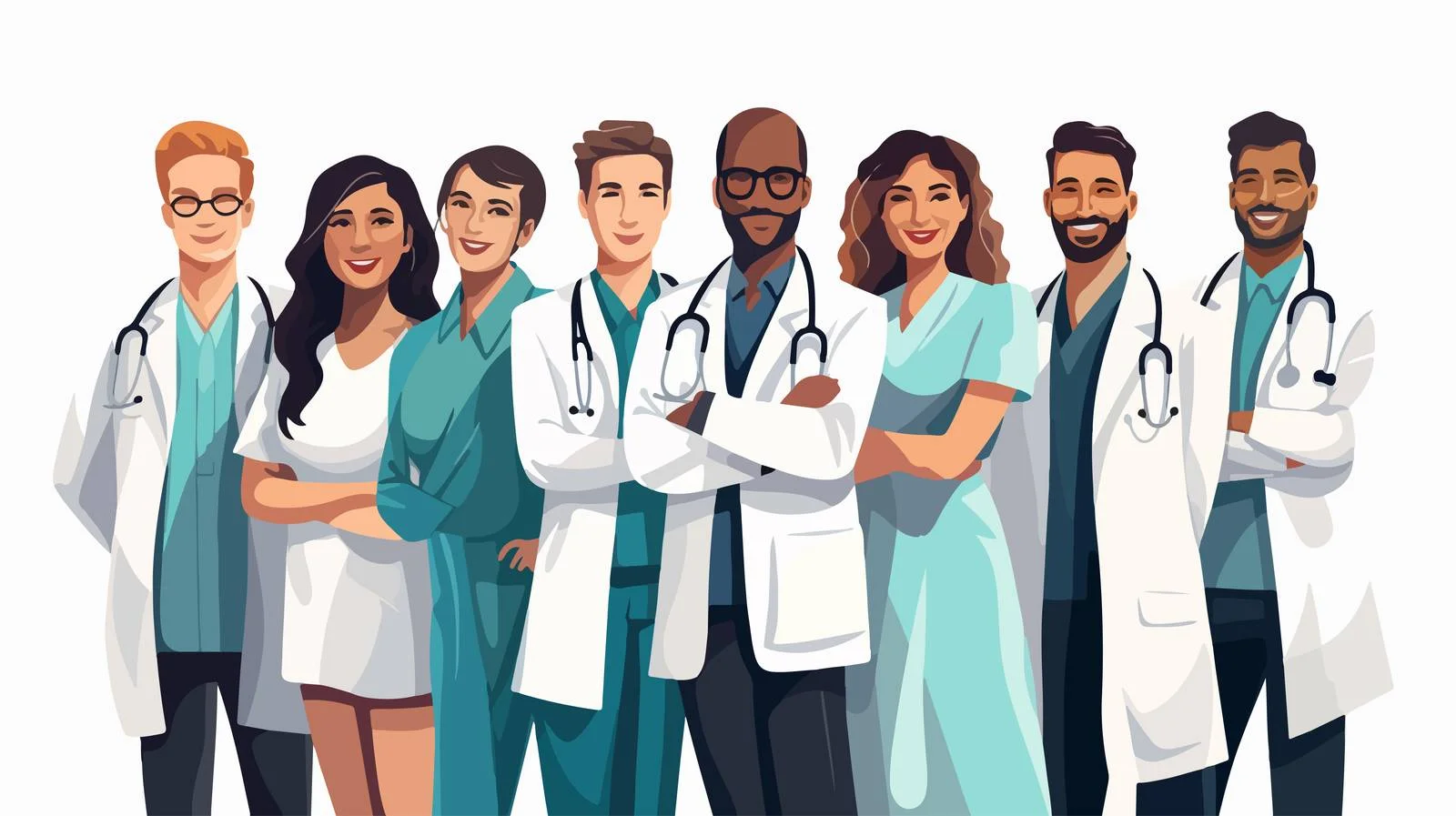 Professional Medical Team Group Portrait — free download from Dotvec