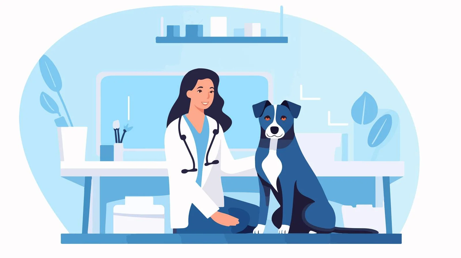 Canine Check-up: Pet Owner and Veterinarian — free download from Dotvec