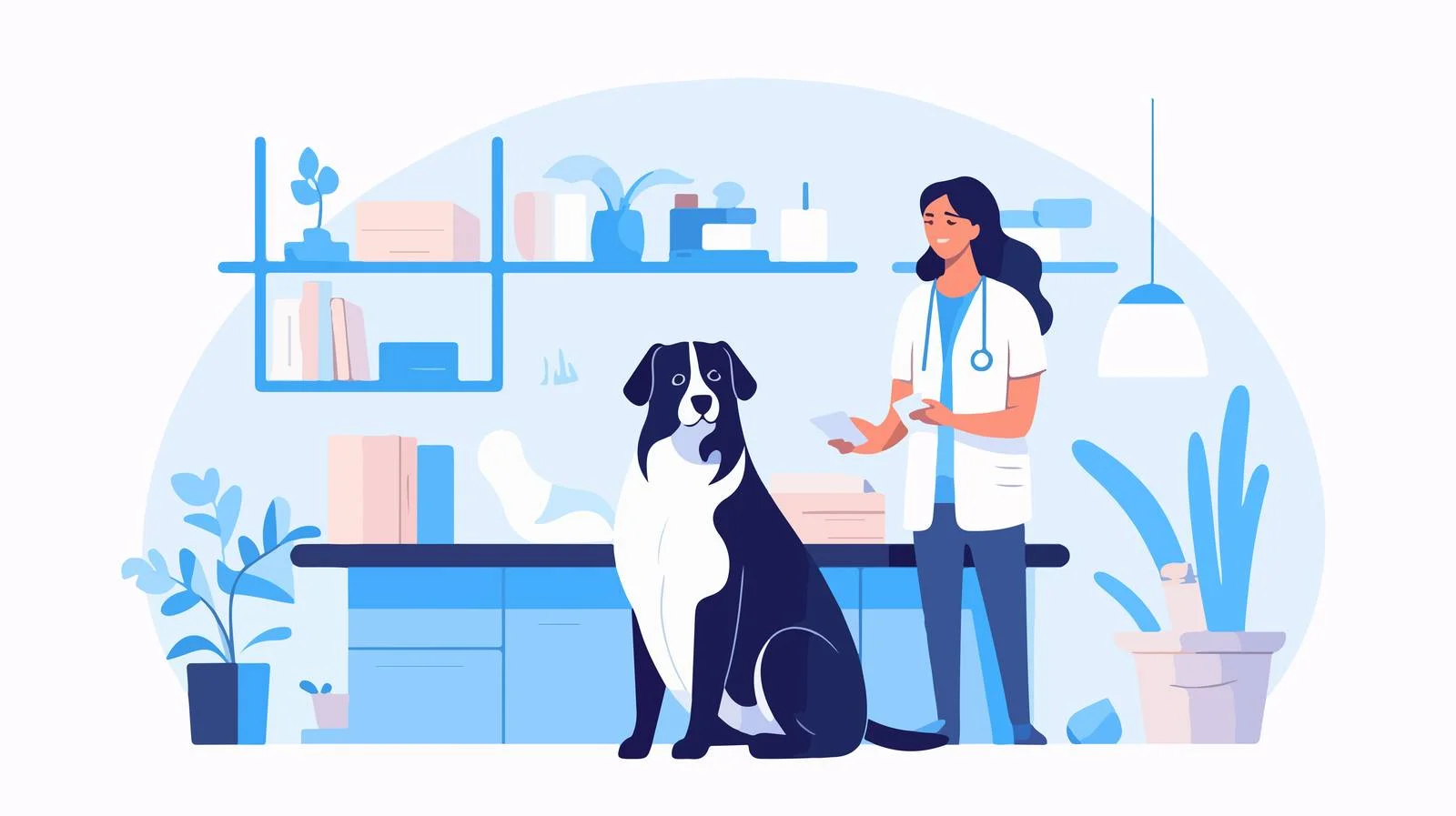 Canine and Owner at Animal Clinic Visit — free download from Dotvec