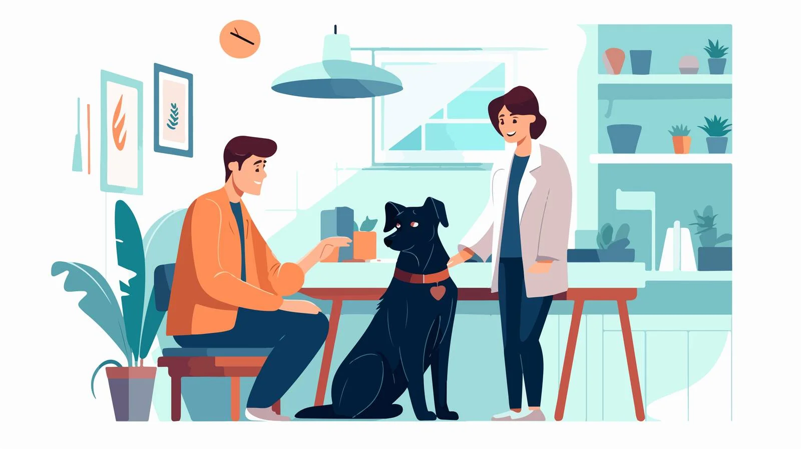 Canine Owner at Vet's Office Consultation — free download from Dotvec
