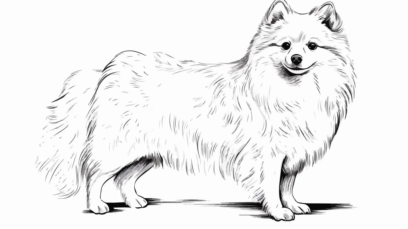 Hand-Drawn Spitz Dog Engraving Sketch — free download from Dotvec