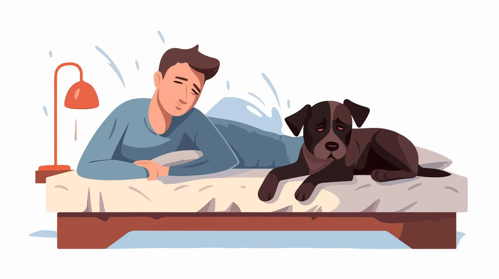 Canine lounging on master's bed — free download from Dotvec