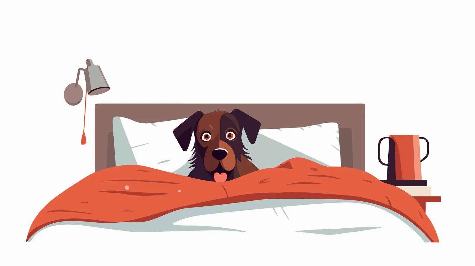 Dog Resting on Owner's Bed Disobediently — free download from Dotvec