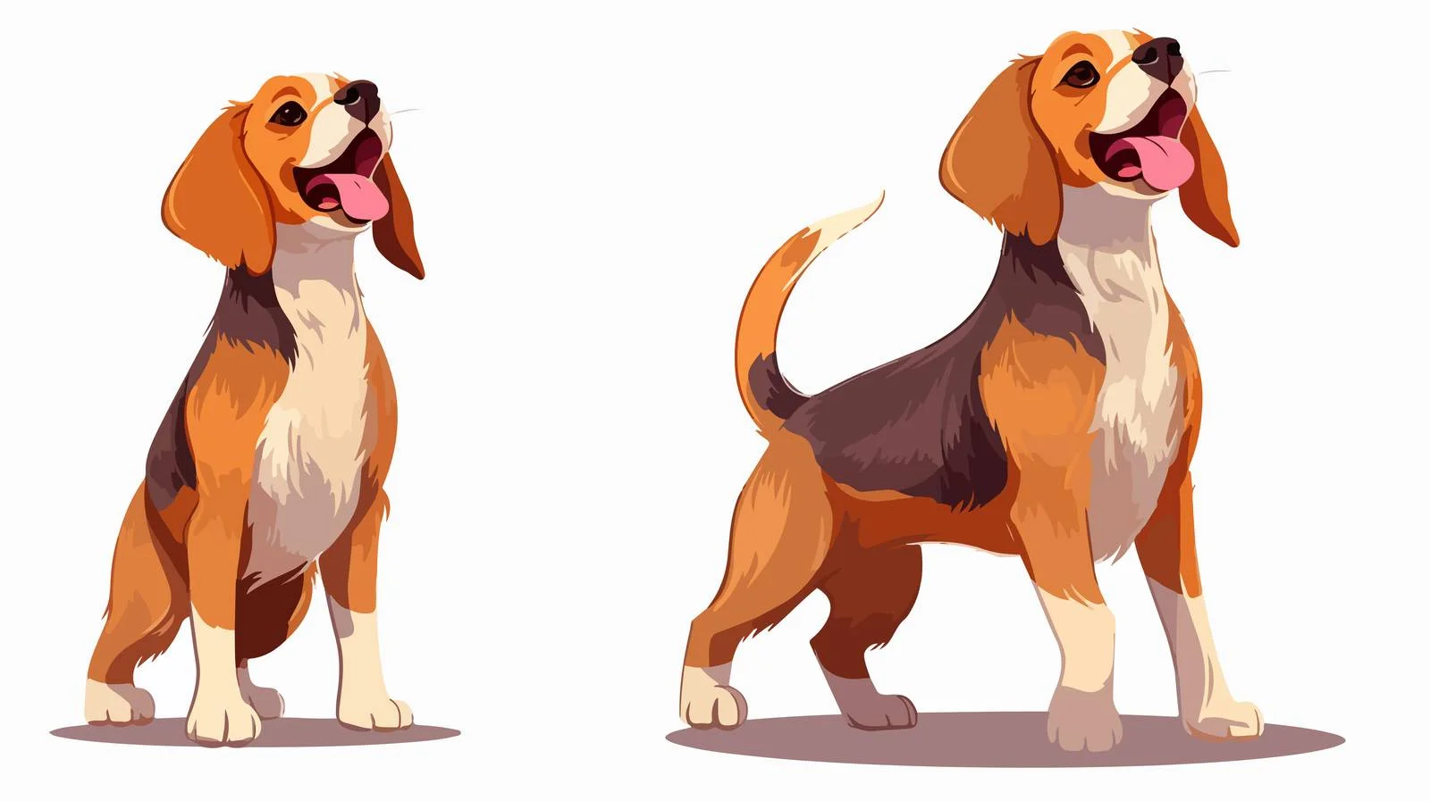 Beagle dog standing and requesting attention — free download from Dotvec