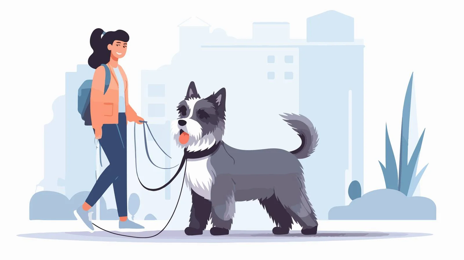 Miniature Schnauzer sitting with owners outdoors — free download from Dotvec