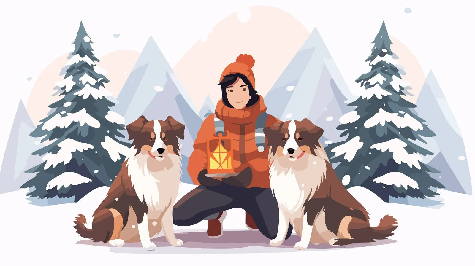 Enjoying Winter with Lovely Canine Companions — free download from Dotvec